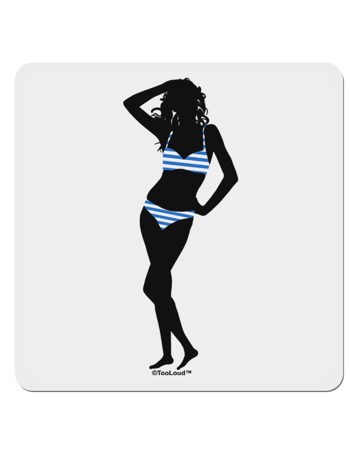 Stripes Bikini Shadow 4x4" Square Sticker 4 Pieces-Stickers-TooLoud-White-Davson Sales