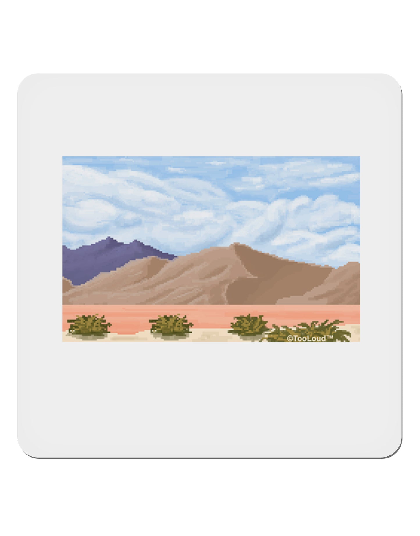 Pixel Landscape - Desert 4x4" Square Sticker 4 Pieces-Stickers-TooLoud-White-Davson Sales