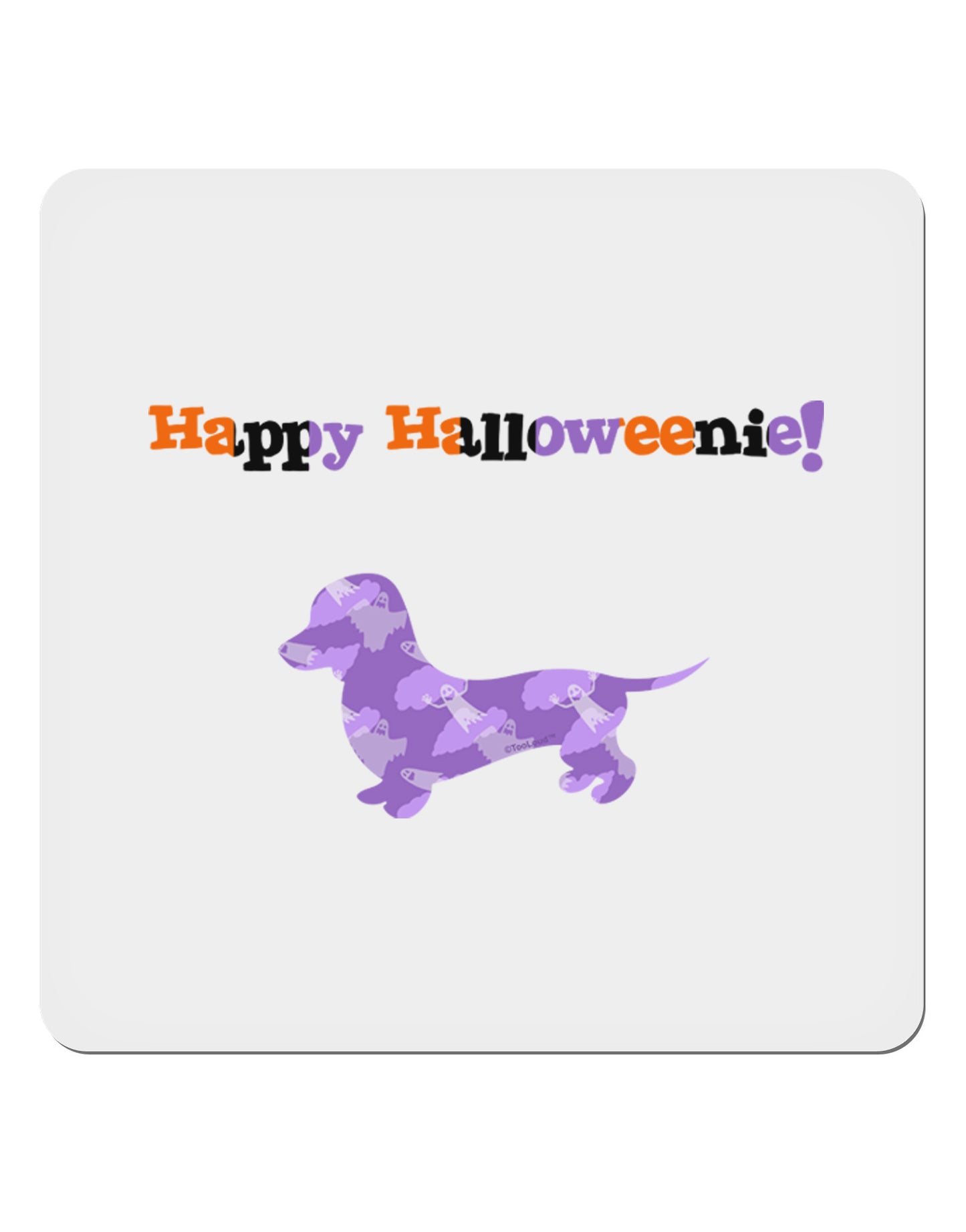 Happy Halloweenie Doxie Dog Halloween 4x4" Square Sticker 4 Pieces-Stickers-TooLoud-White-Davson Sales