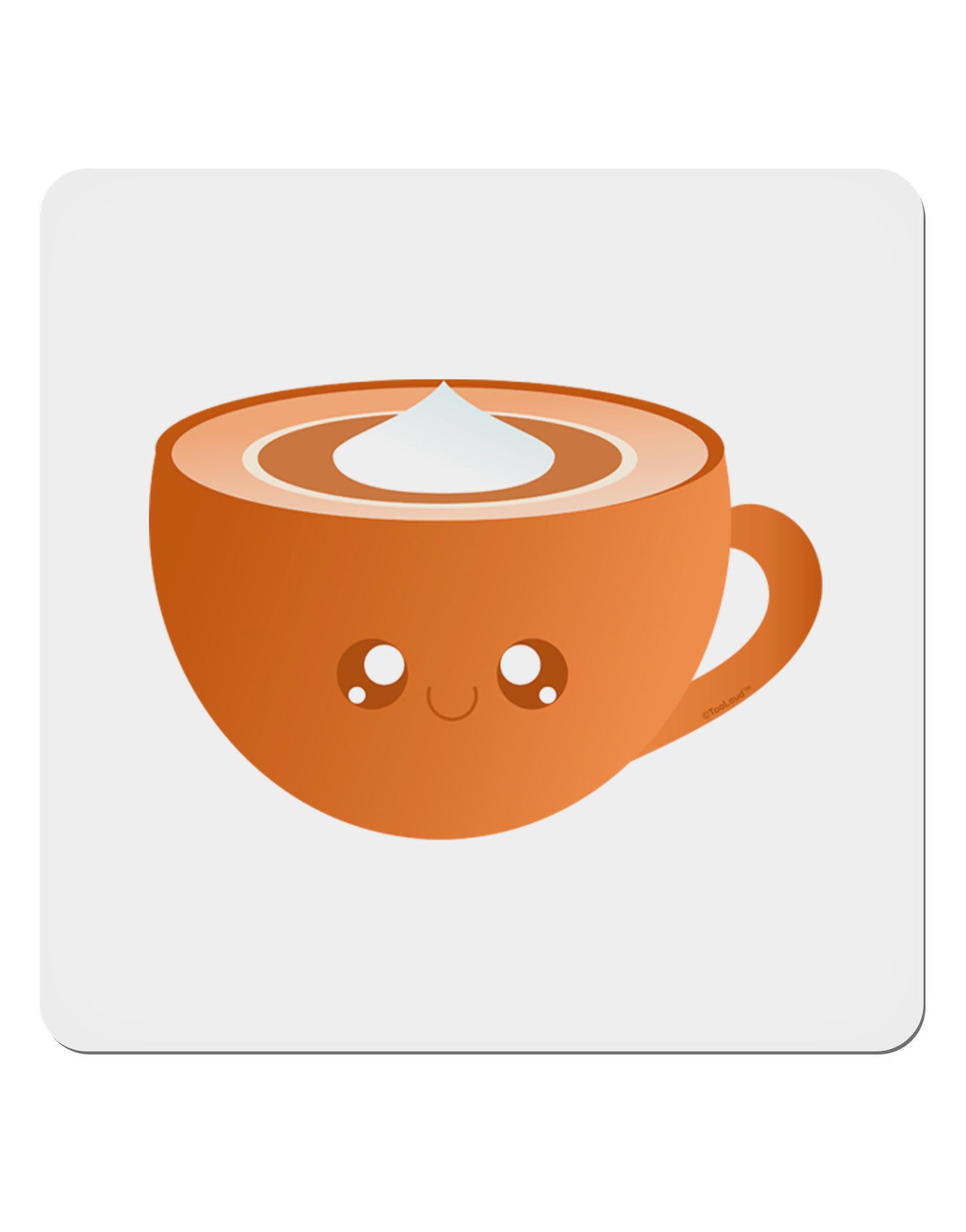 Cute Holiday Drink Pumpkin Spice Latte 4x4" Square Sticker 4 Pieces-Stickers-TooLoud-White-Davson Sales