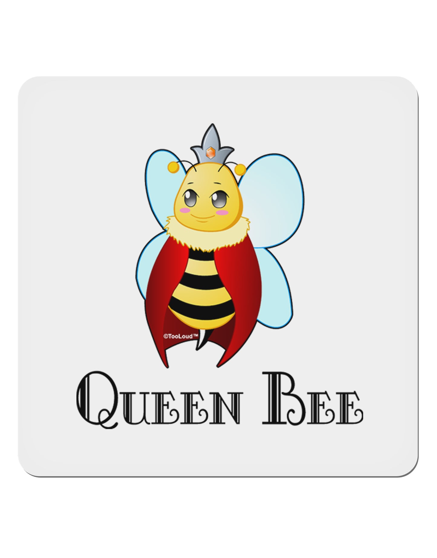 Queen Bee Text 4x4" Square Sticker 4 Pieces-Stickers-TooLoud-White-Davson Sales