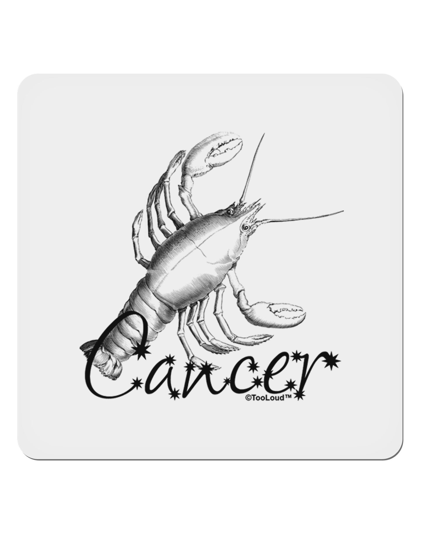 Cancer Illustration 4x4" Square Sticker 4 Pieces-Stickers-TooLoud-White-Davson Sales