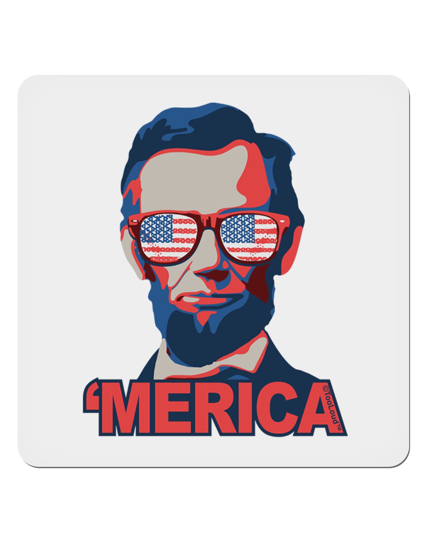 Lincoln Merica 4x4" Square Sticker-Stickers-TooLoud-1-Davson Sales