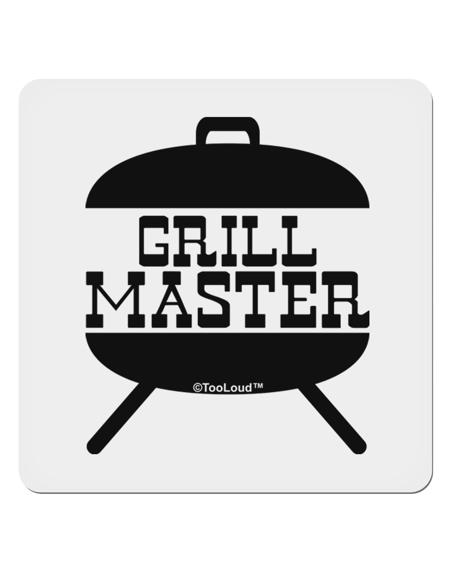 Grill Master Grill Design 4x4" Square Sticker 4 Pieces-Stickers-TooLoud-White-Davson Sales