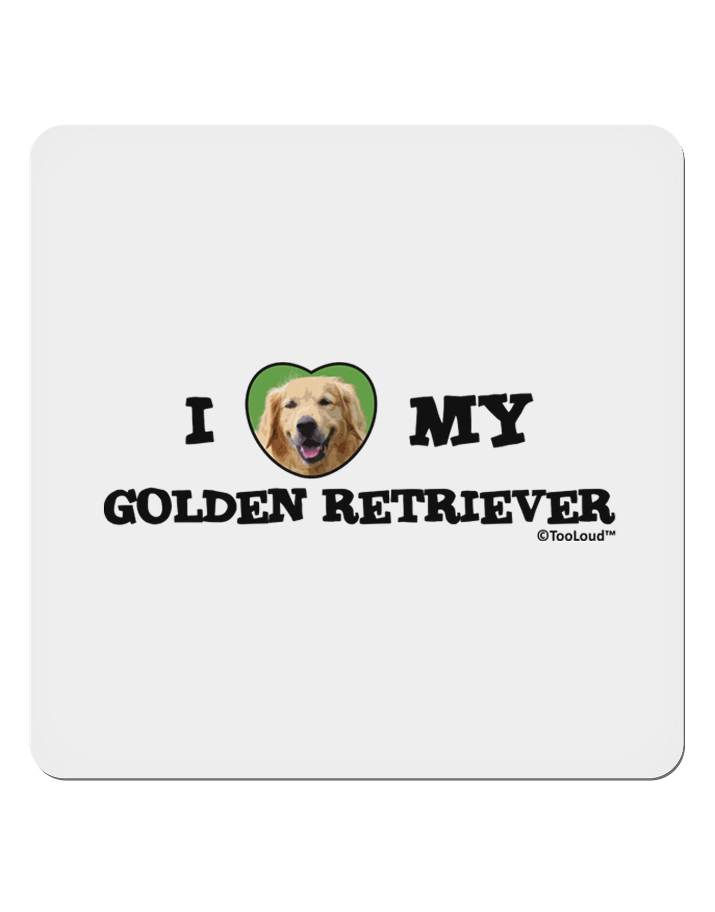 I Heart My Golden Retriever 4x4" Square Sticker 4 Pieces-Stickers-TooLoud-White-Davson Sales