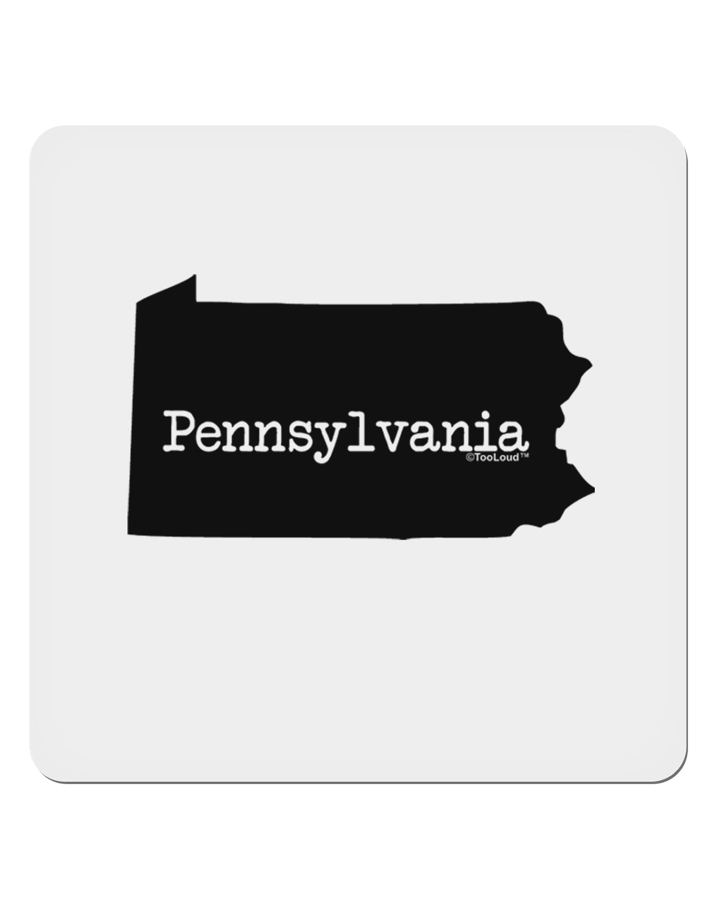 Pennsylvania - United States Shape 4x4" Square Sticker 4 Pieces-Stickers-TooLoud-White-Davson Sales