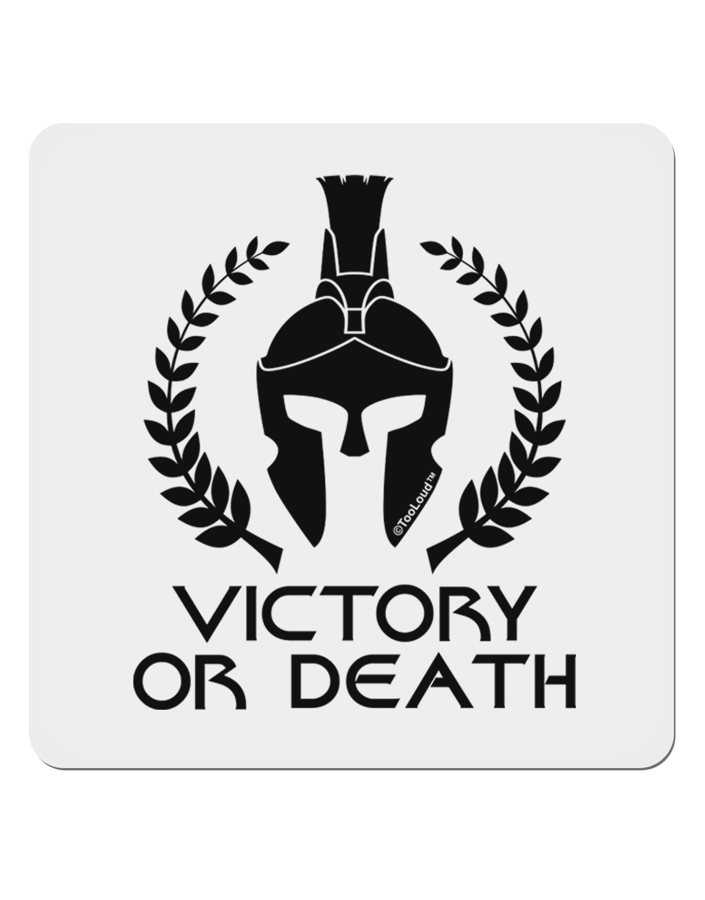 Spartan Victory Or Death 4x4" Square Sticker-Stickers-TooLoud-1-Davson Sales