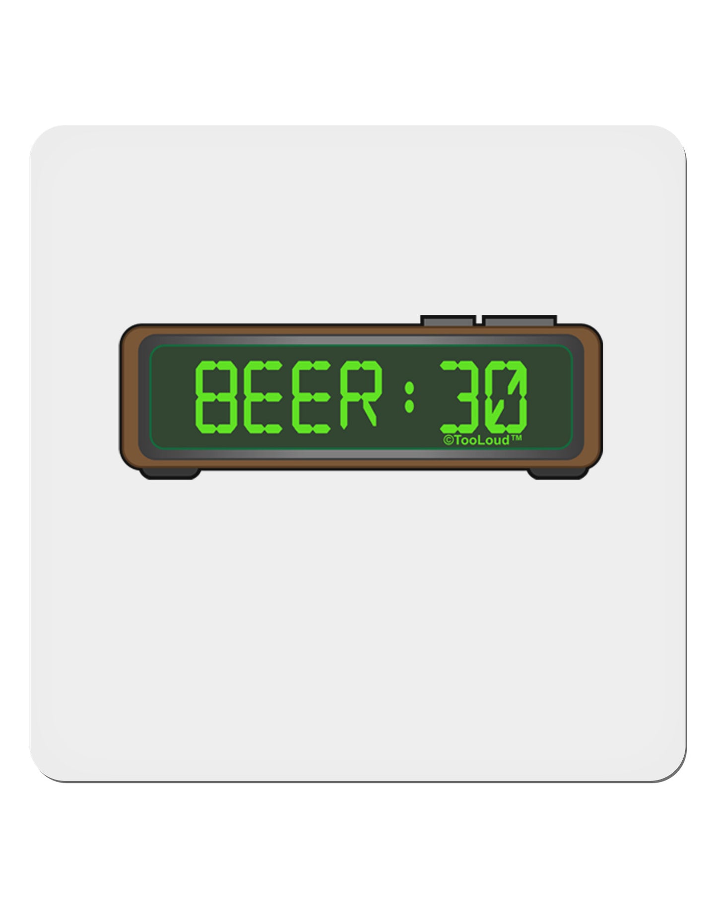 Beer 30 - Digital Clock 4x4" Square Sticker 4 Pieces-Stickers-TooLoud-White-Davson Sales