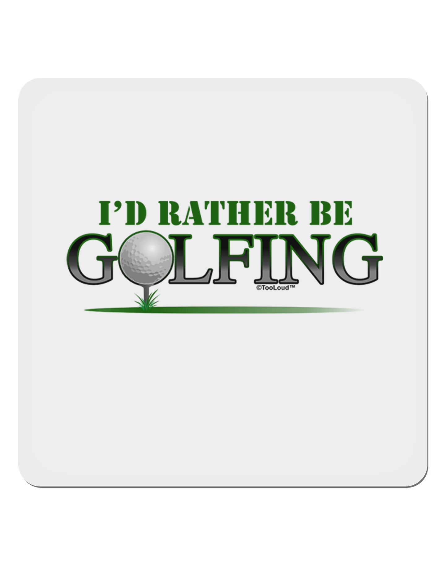I'd Rather Be Golfing 4x4" Square Sticker-Stickers-TooLoud-1-Davson Sales