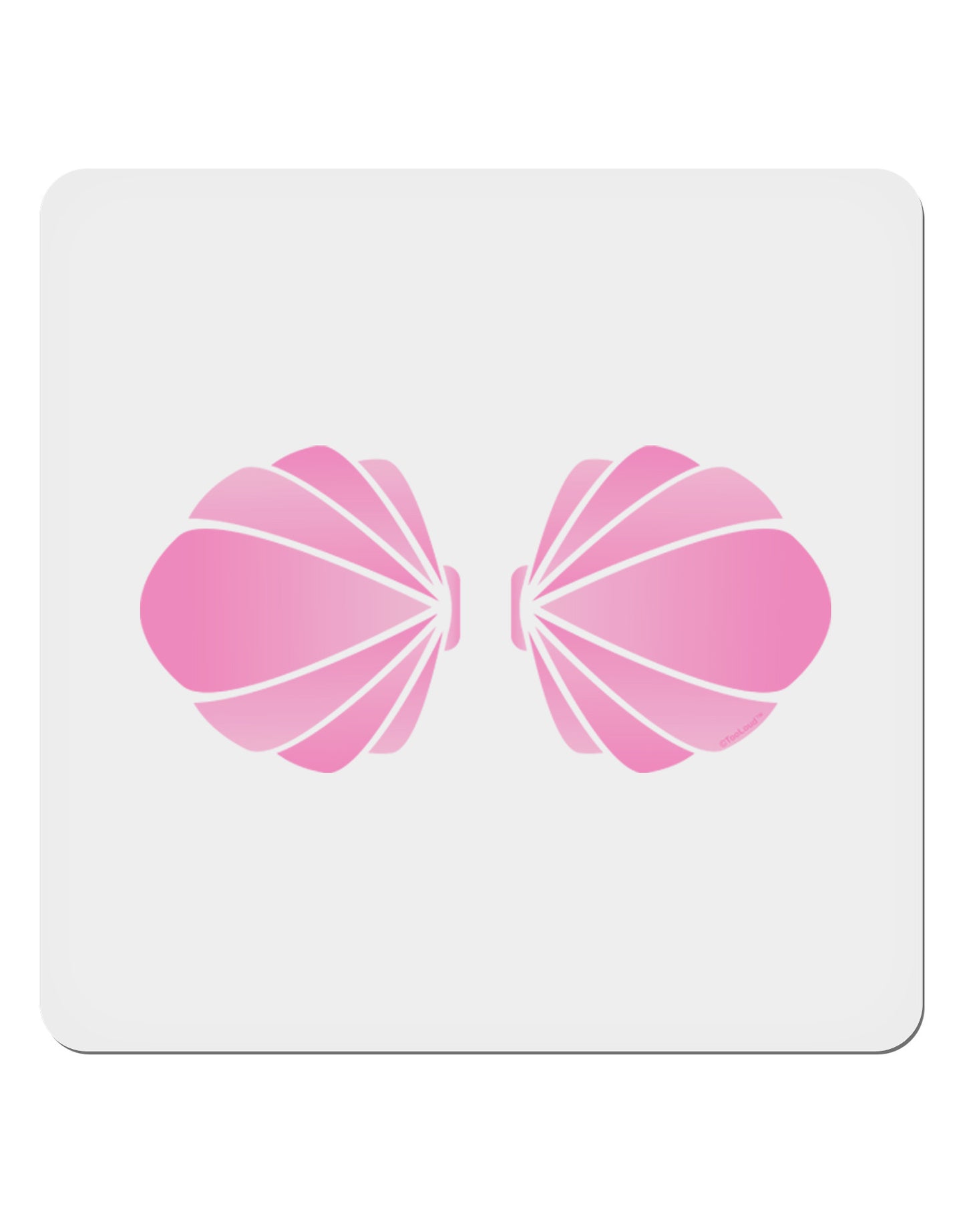 Easy Mermaid Costume Pink Shells - Halloween 4x4" Square Sticker 4 Pieces-Stickers-TooLoud-White-Davson Sales