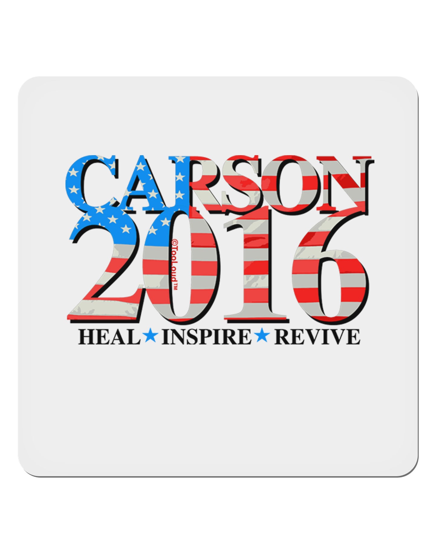 Carson Flag Slogan 4x4" Square Sticker 4 Pieces-Stickers-TooLoud-White-Davson Sales
