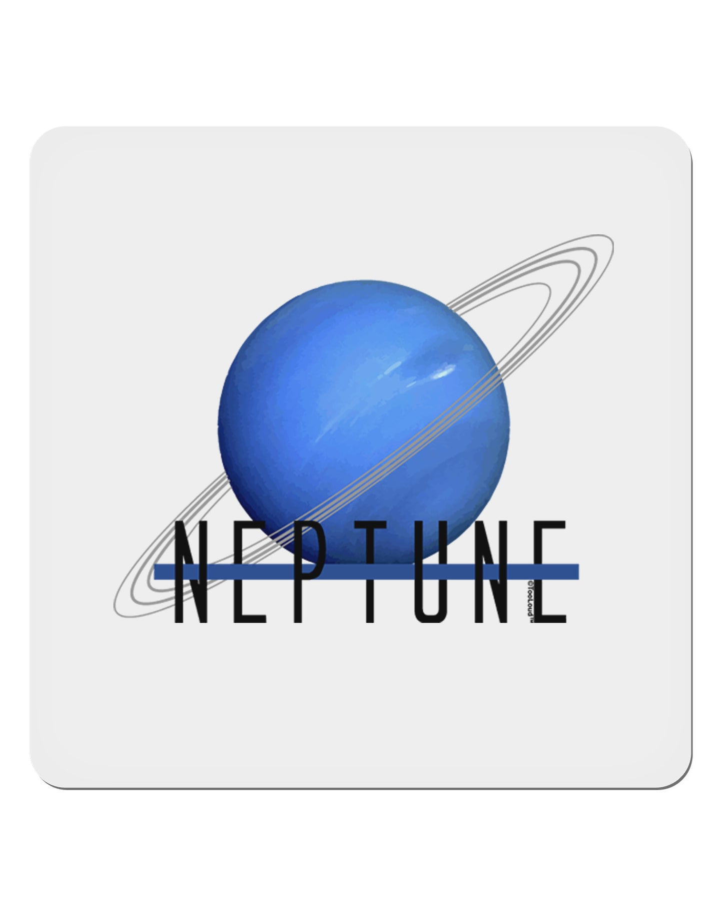 Planet Neptune Text 4x4" Square Sticker-Stickers-TooLoud-1-Davson Sales