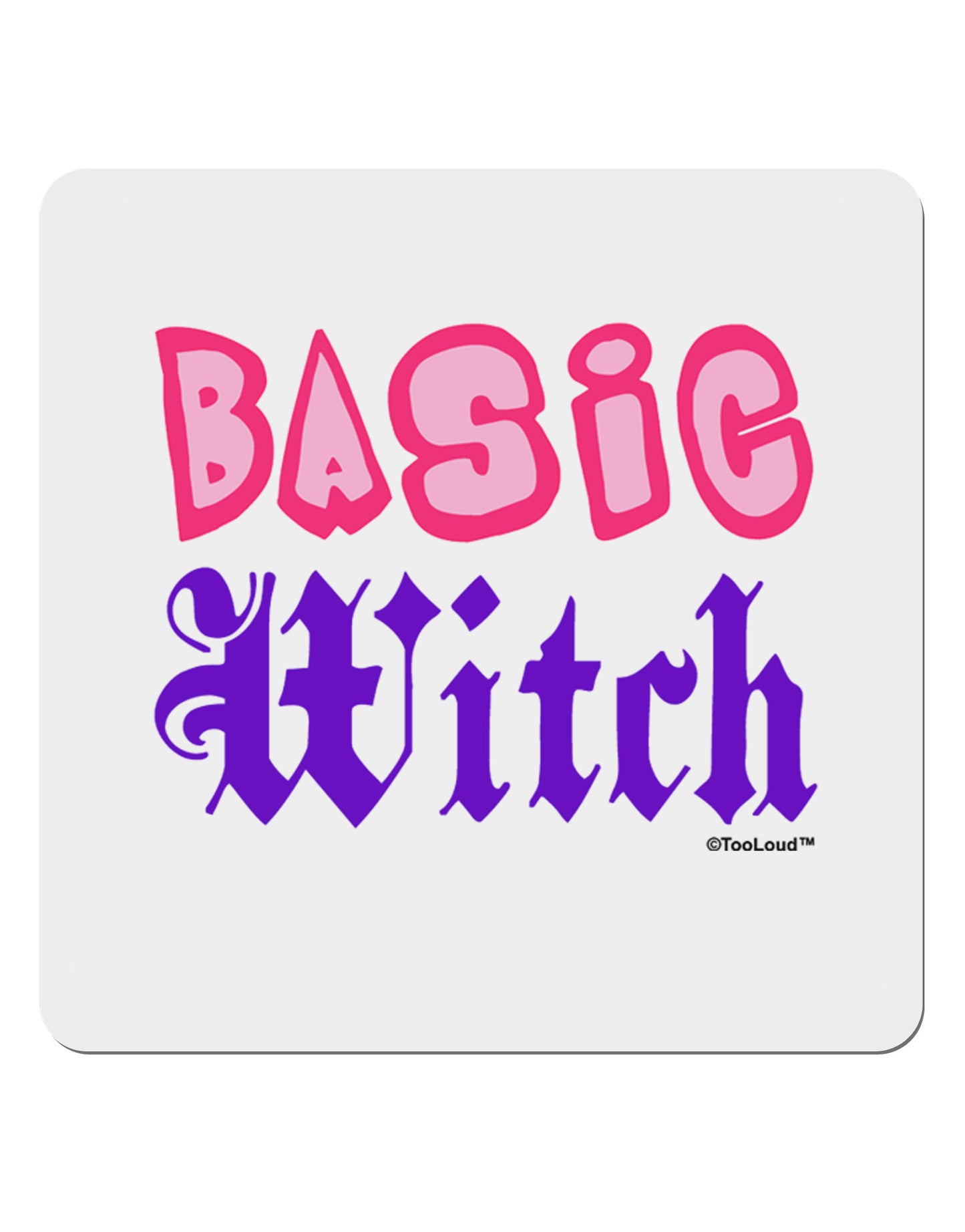 Basic Witch Color 4x4" Square Sticker 4 Pieces-Stickers-TooLoud-White-Davson Sales