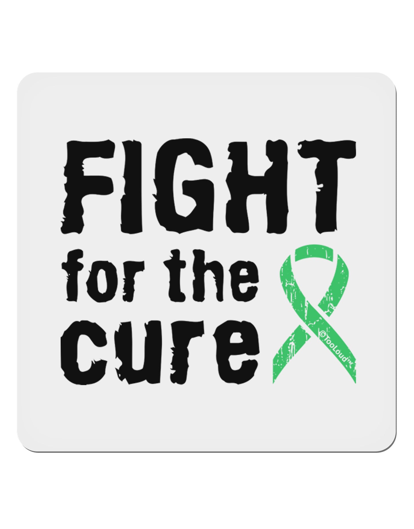 Fight for the Cure - Light Green Ribbon Celiac Disease 4x4" Square Sticker 4 Pieces-Stickers-TooLoud-White-Davson Sales
