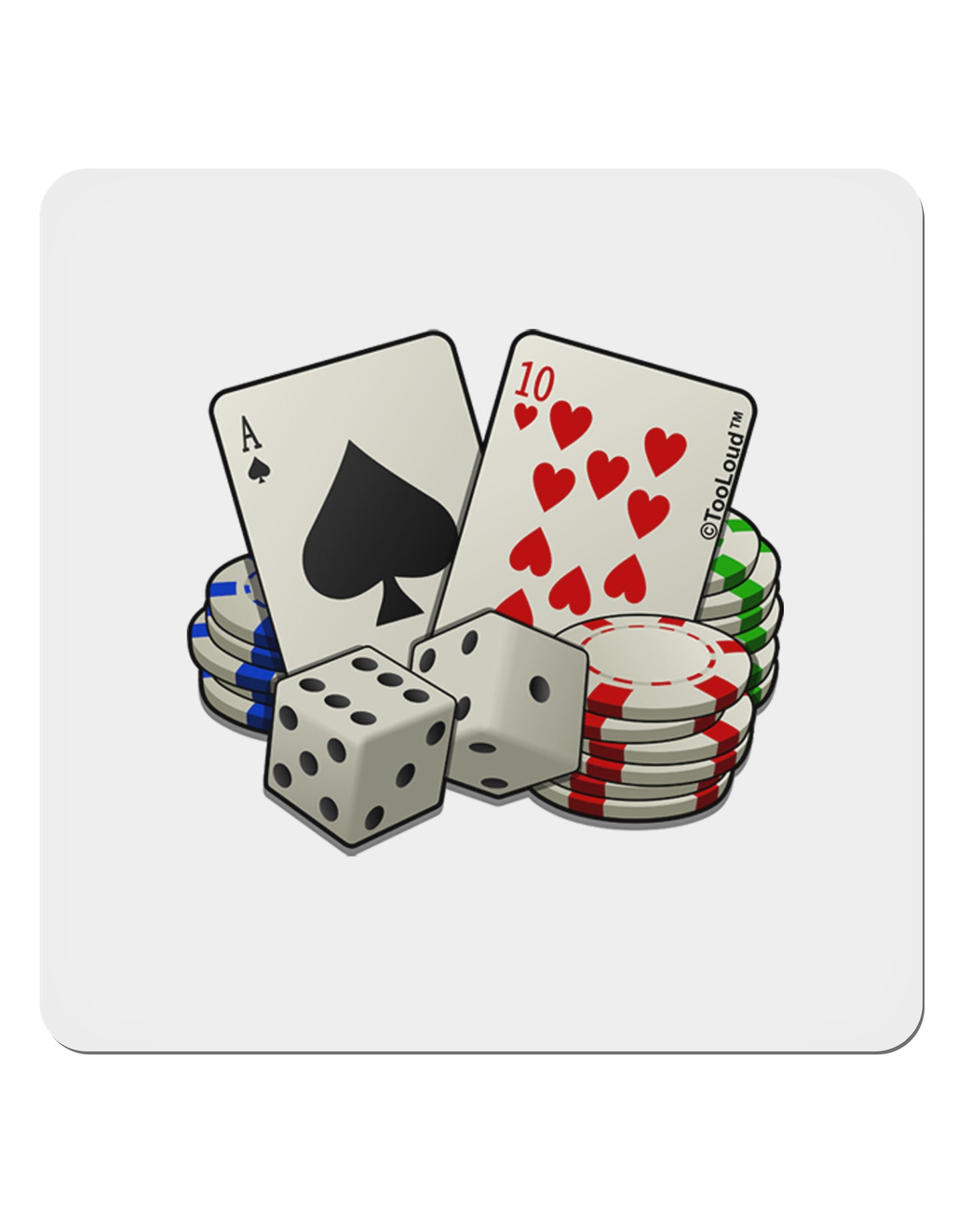 Gambling Weapons 4x4" Square Sticker-Stickers-TooLoud-1-Davson Sales