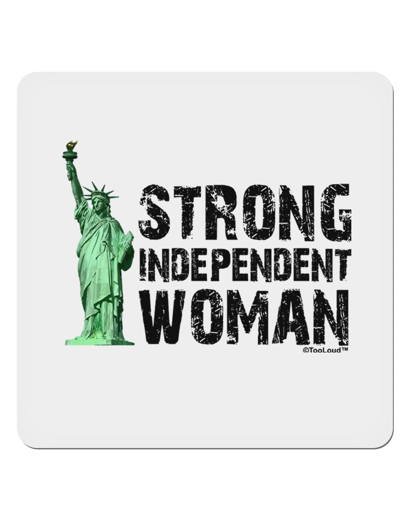 Statue of Liberty Strong Woman 4x4" Square Sticker-Stickers-TooLoud-1-Davson Sales