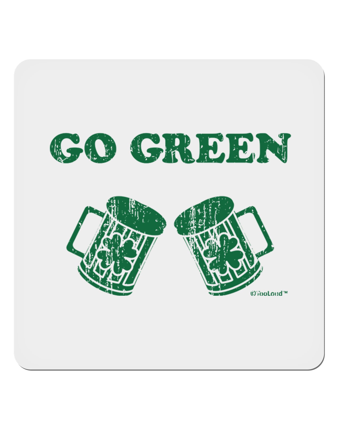 Go Green - St. Patrick's Day Green Beer 4x4" Square Sticker 4 Pieces-Stickers-TooLoud-White-Davson Sales