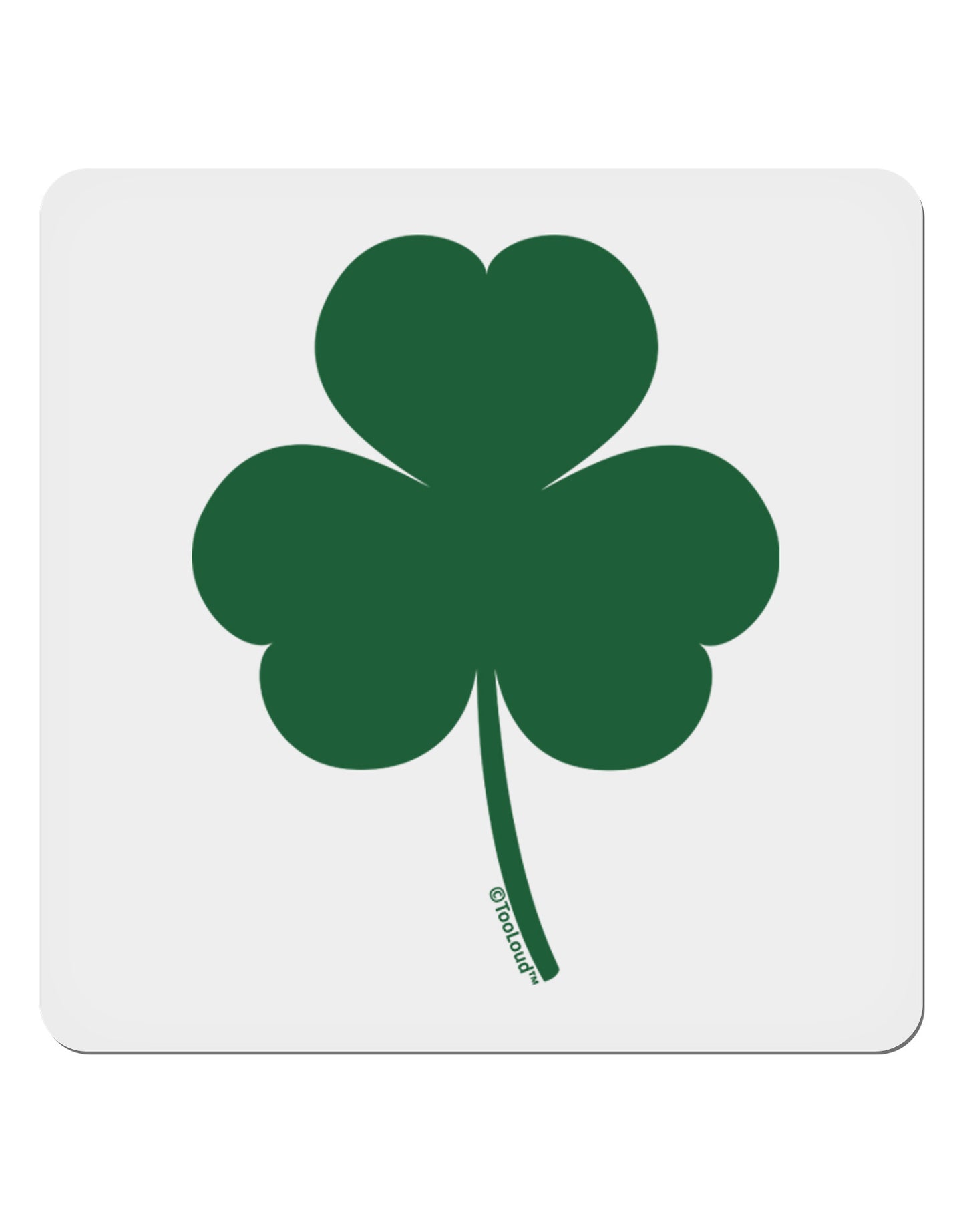 Traditional Irish Shamrock 4x4" Square Sticker 4 Pieces-Stickers-TooLoud-White-Davson Sales