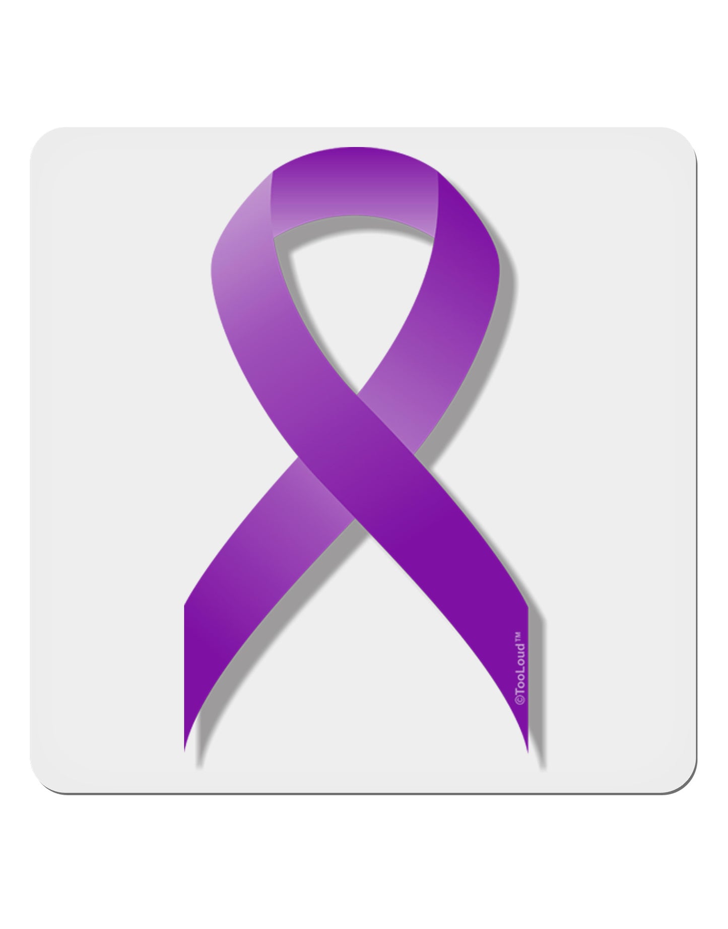 Crohn’s Disease Awareness Ribbon - Purple 4x4" Square Sticker 4 Pieces-Stickers-TooLoud-White-Davson Sales