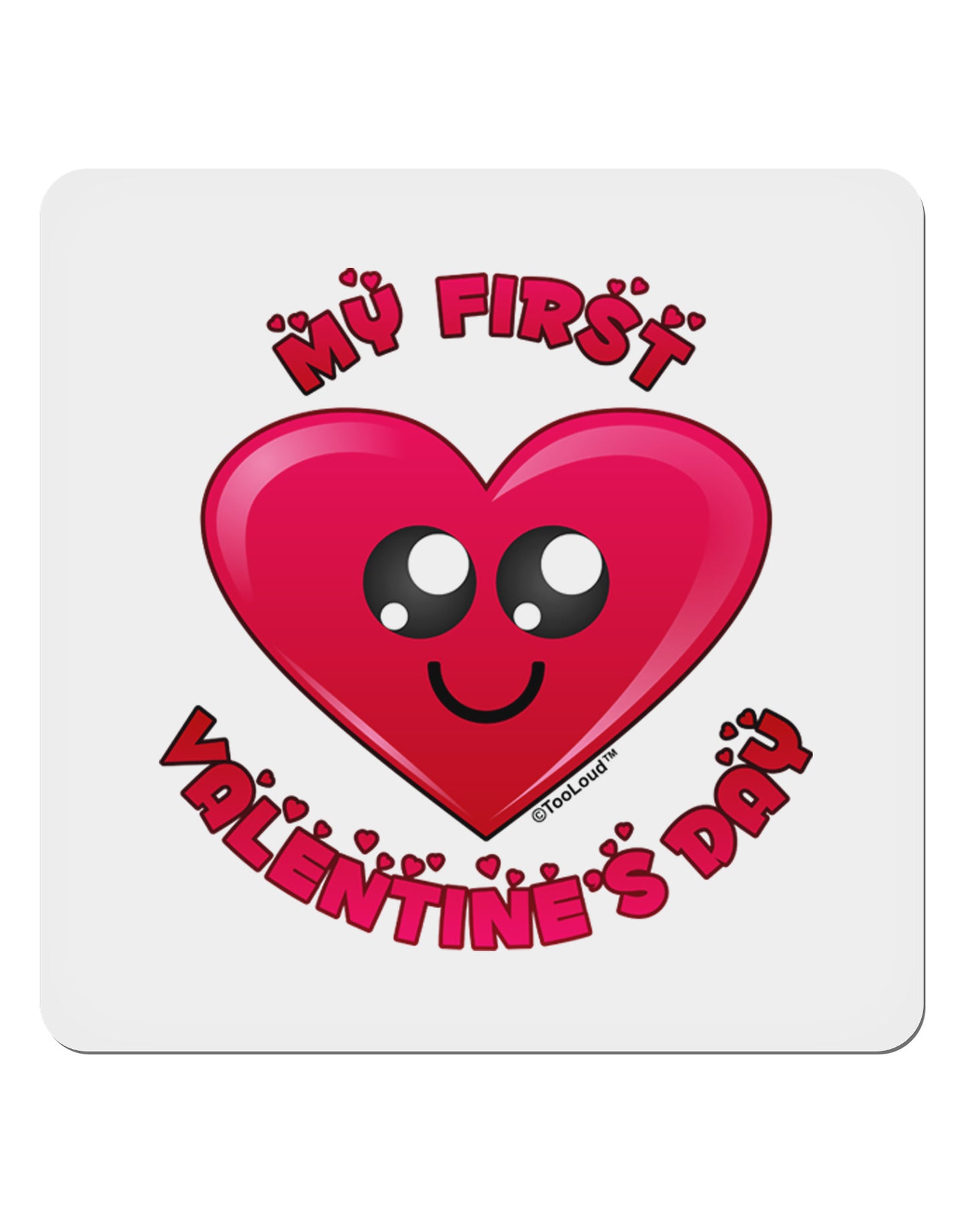 My First Valentine's Day 4x4" Square Sticker-Stickers-TooLoud-1-Davson Sales