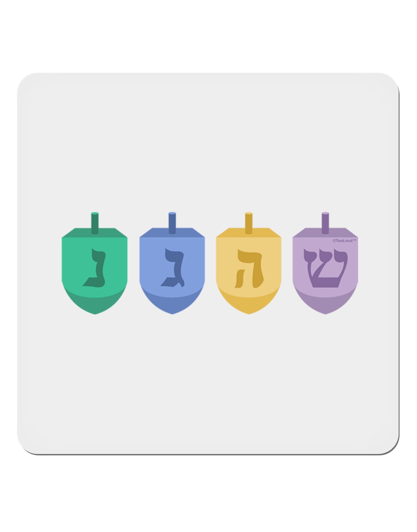 Hanukkah Dreidels 4x4" Square Sticker 4 Pieces-Stickers-TooLoud-White-Davson Sales