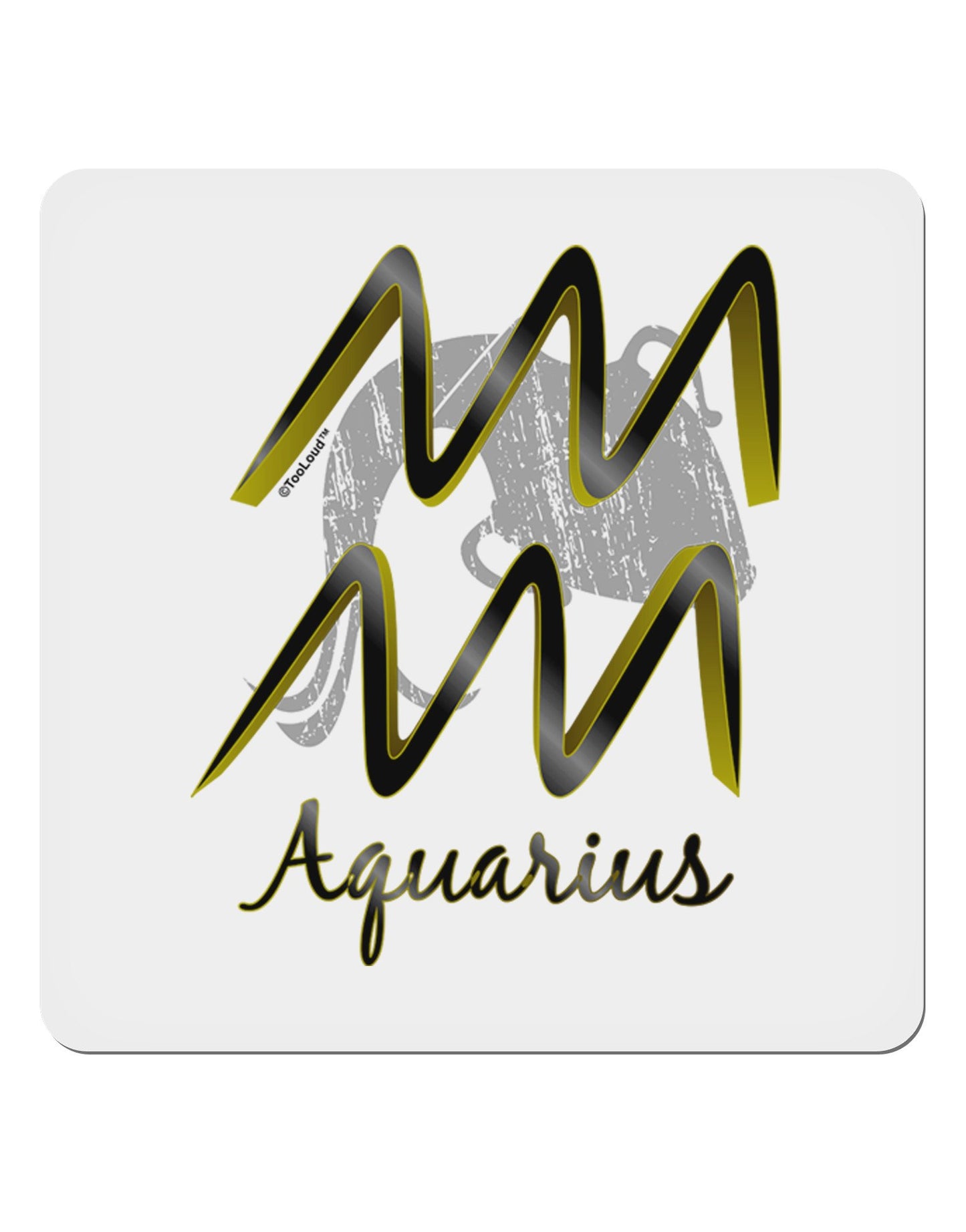 Aquarius Symbol 4x4" Square Sticker-Stickers-TooLoud-4-Davson Sales