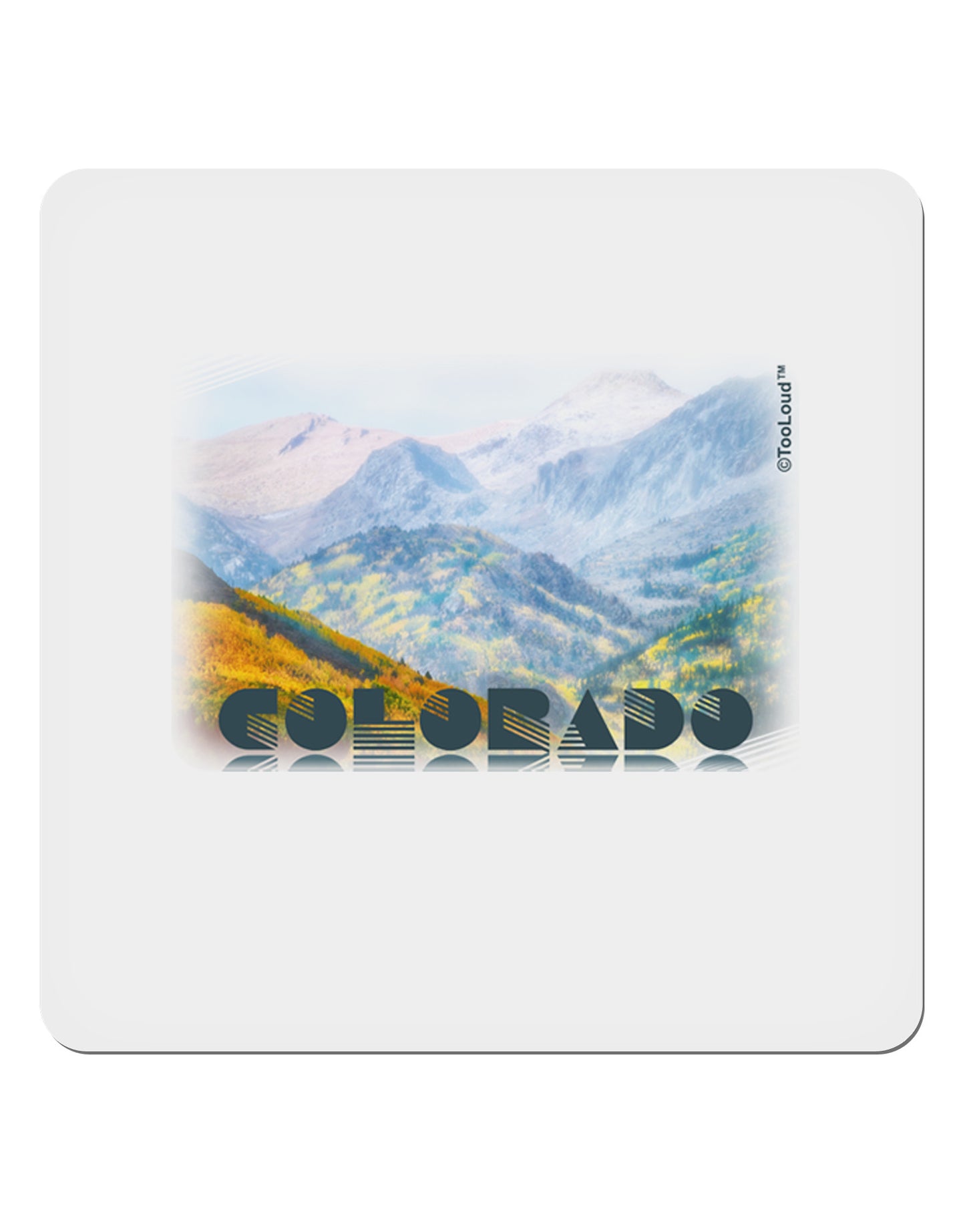 CO Fog Mountains Text 4x4" Square Sticker-Stickers-TooLoud-1-Davson Sales