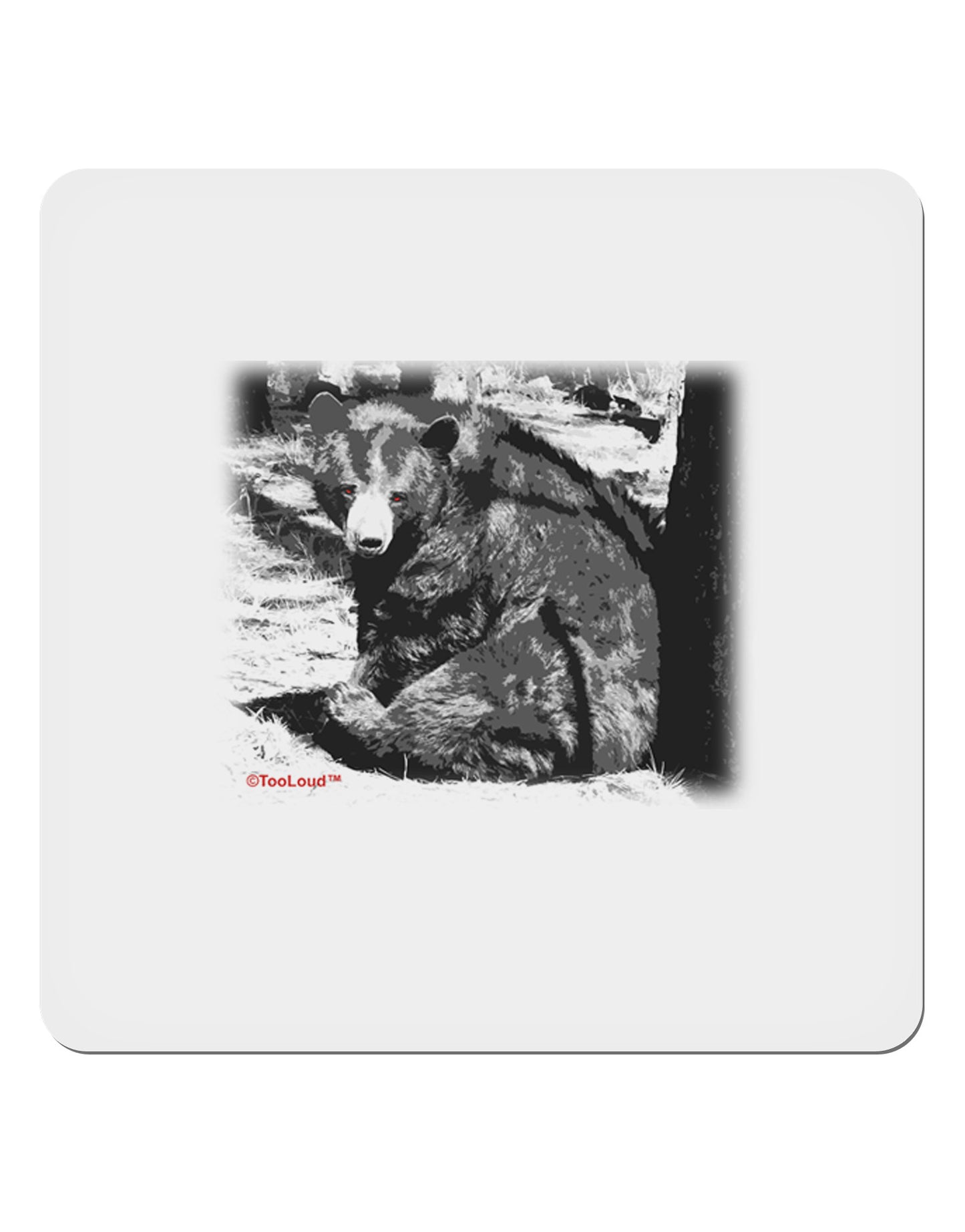 Creepy Black Bear 4x4" Square Sticker-Stickers-TooLoud-1-Davson Sales