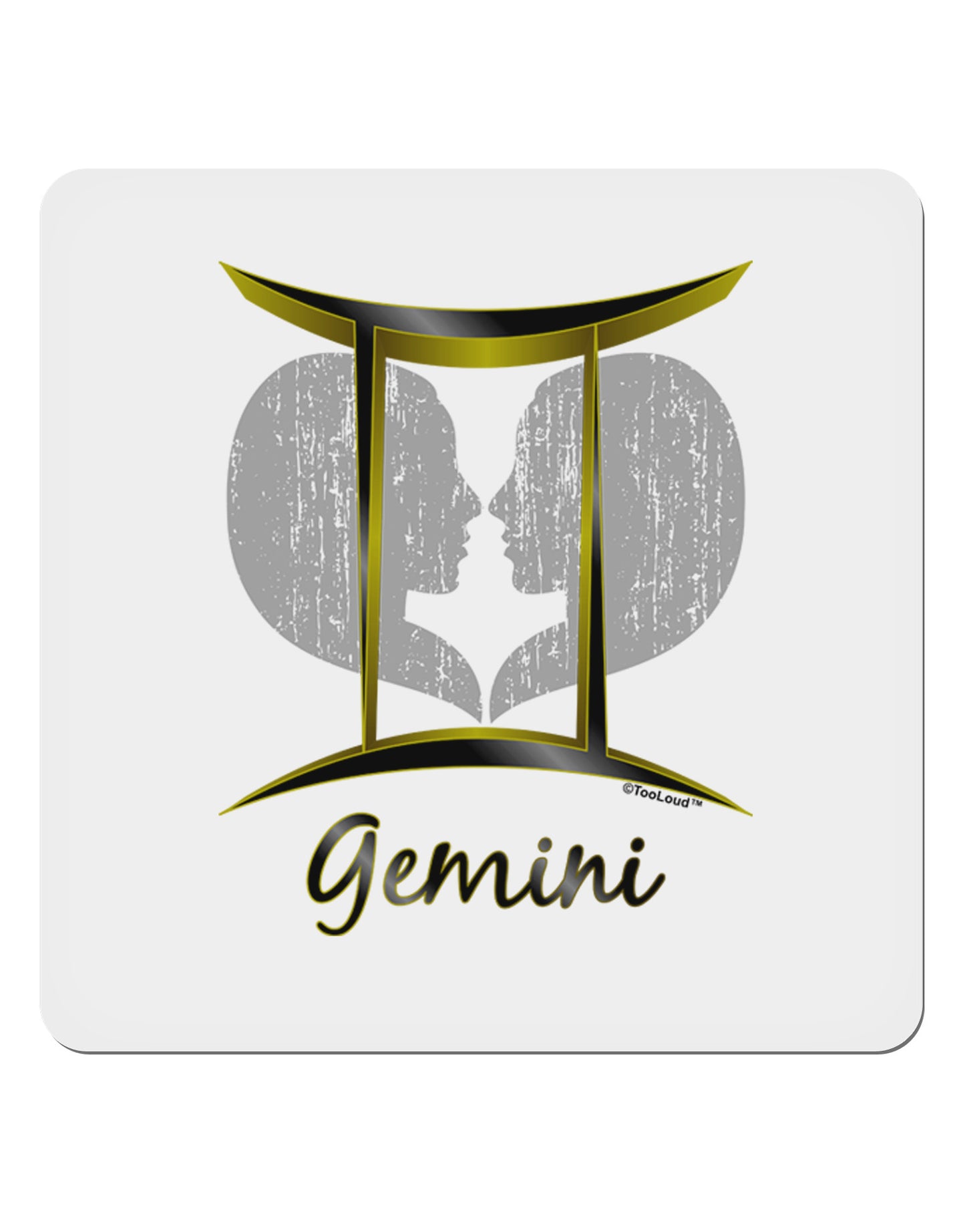Gemini Symbol 4x4" Square Sticker-Stickers-TooLoud-1-Davson Sales