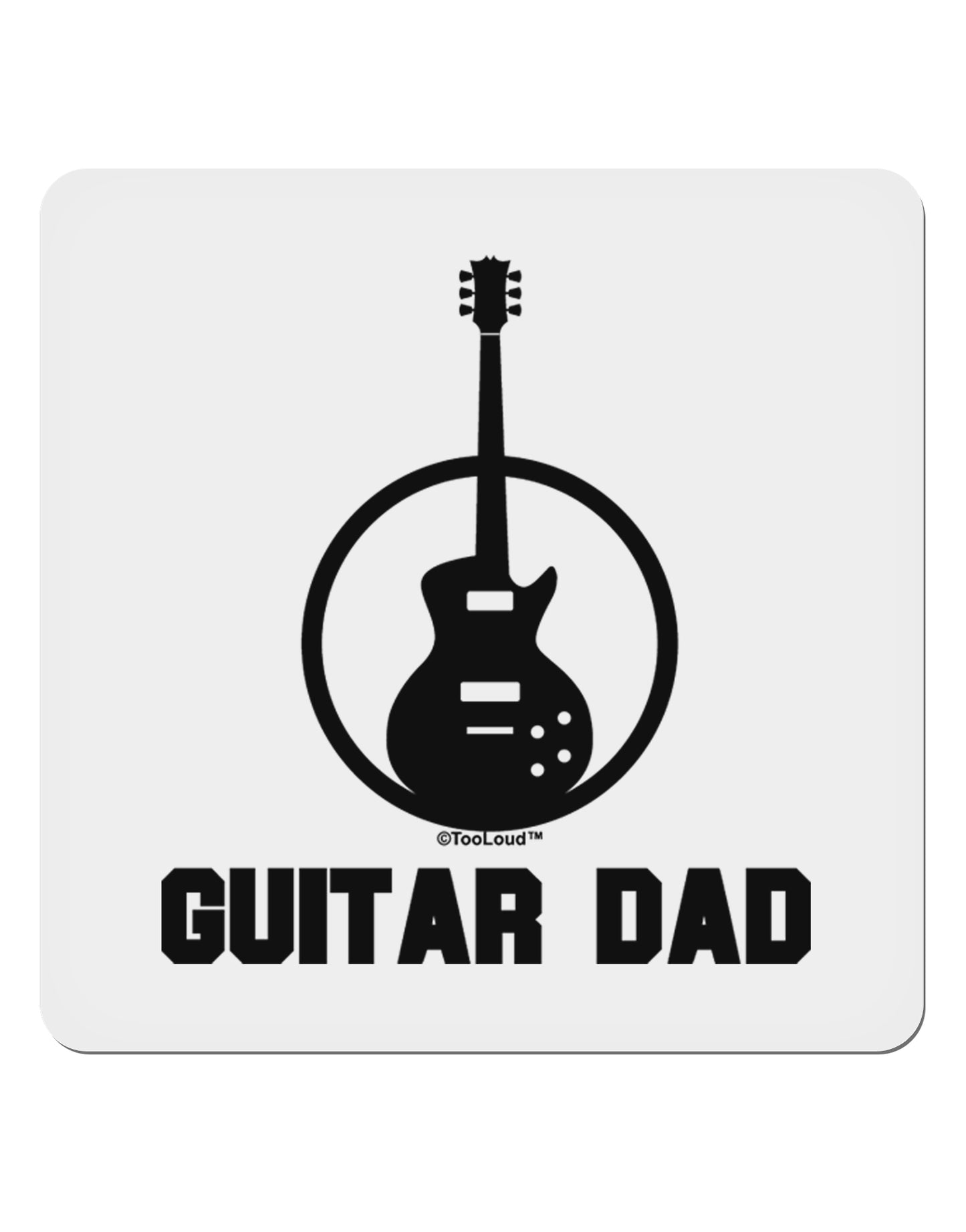 Guitar Dad 4x4" Square Sticker 4 Pieces-Stickers-TooLoud-White-Davson Sales