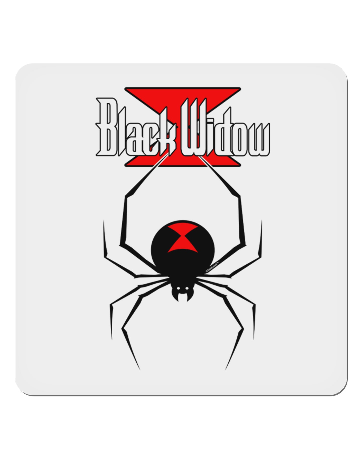 Black Widow Spider Design - Logo 4x4" Square Sticker 4 Pieces-Stickers-TooLoud-White-Davson Sales