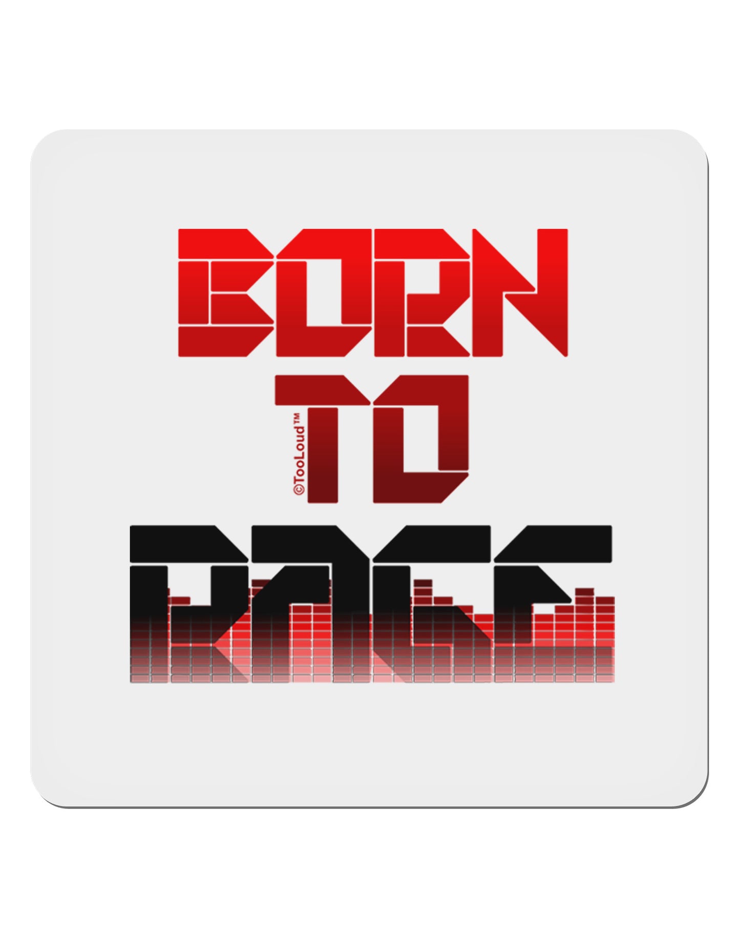 Born To Rage Red 4x4" Square Sticker 4 Pieces-Stickers-TooLoud-White-Davson Sales