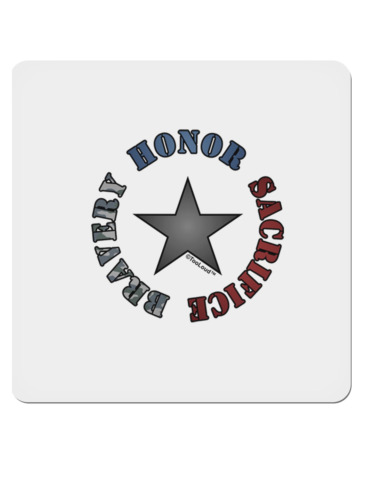 Honor Sacrifice Bravery 4x4" Square Sticker-Stickers-TooLoud-1-Davson Sales