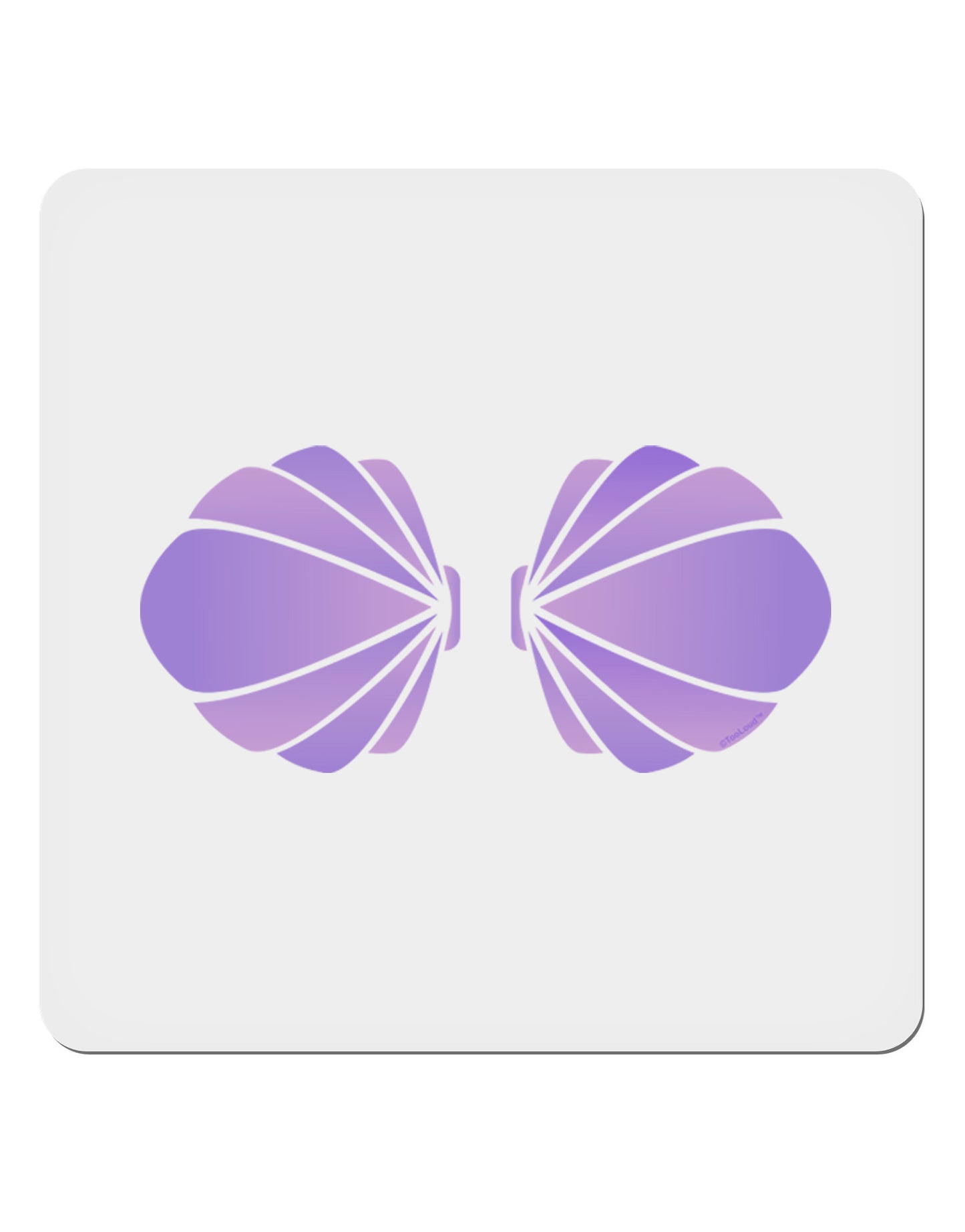 Easy Mermaid Costume Purple Shells - Halloween 4x4" Square Sticker 4 Pieces-Stickers-TooLoud-White-Davson Sales