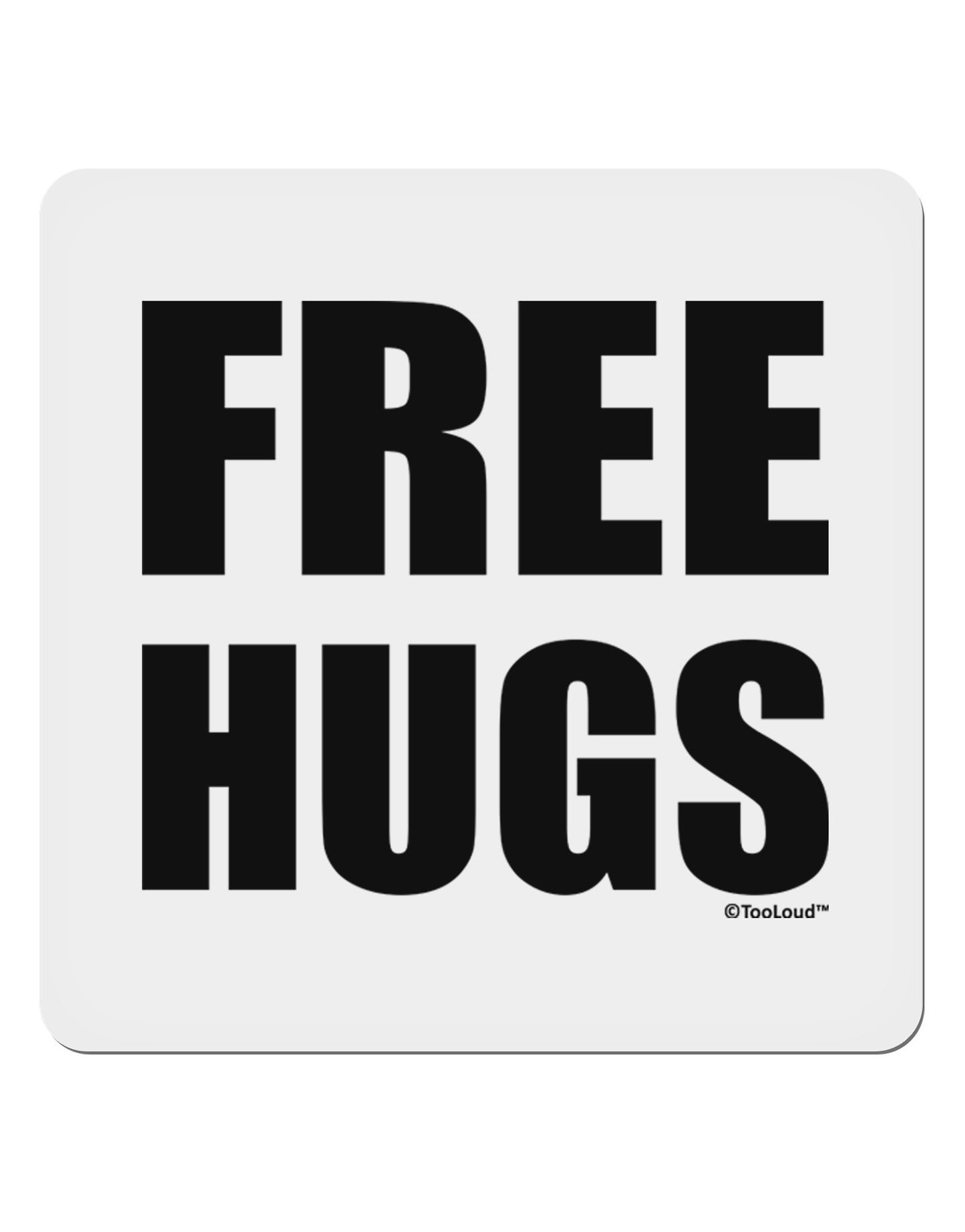 Free Hugs 4x4" Square Sticker 4 Pieces-Stickers-TooLoud-White-Davson Sales