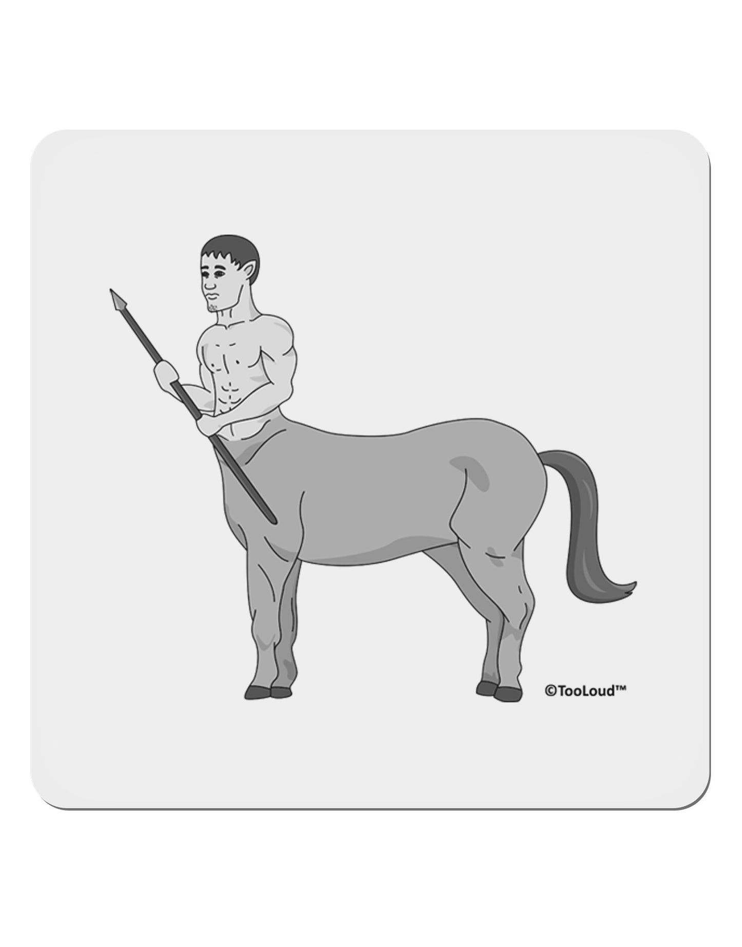 Greek Mythology Centaur Design - Grayscale 4x4" Square Sticker 4 Pieces-Stickers-TooLoud-White-Davson Sales