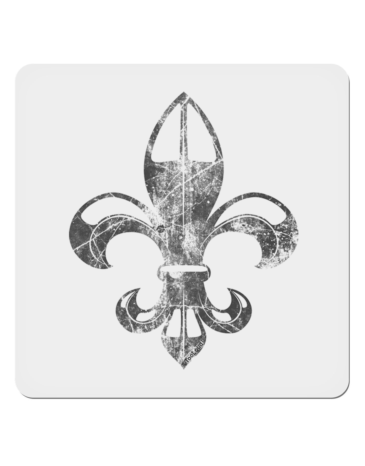 Distressed Fleur de Lis 4x4" Square Sticker-Stickers-TooLoud-1-Davson Sales