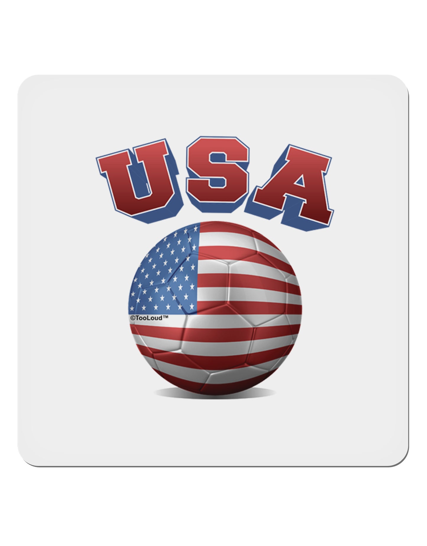 Soccer Ball Flag - USA 4x4" Square Sticker-Stickers-TooLoud-1-Davson Sales