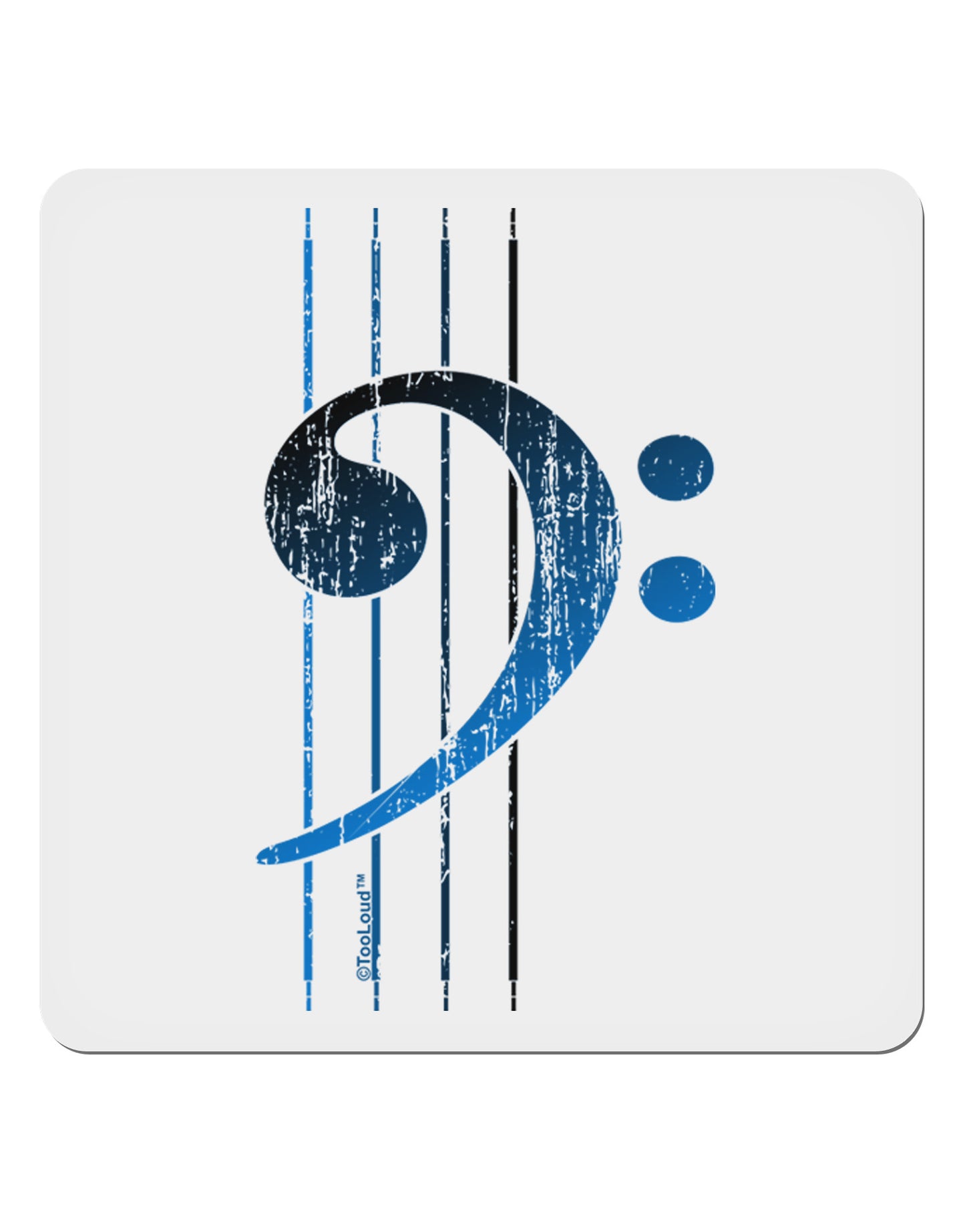 Distressed Bass Strings 4x4" Square Sticker-Stickers-TooLoud-1-Davson Sales