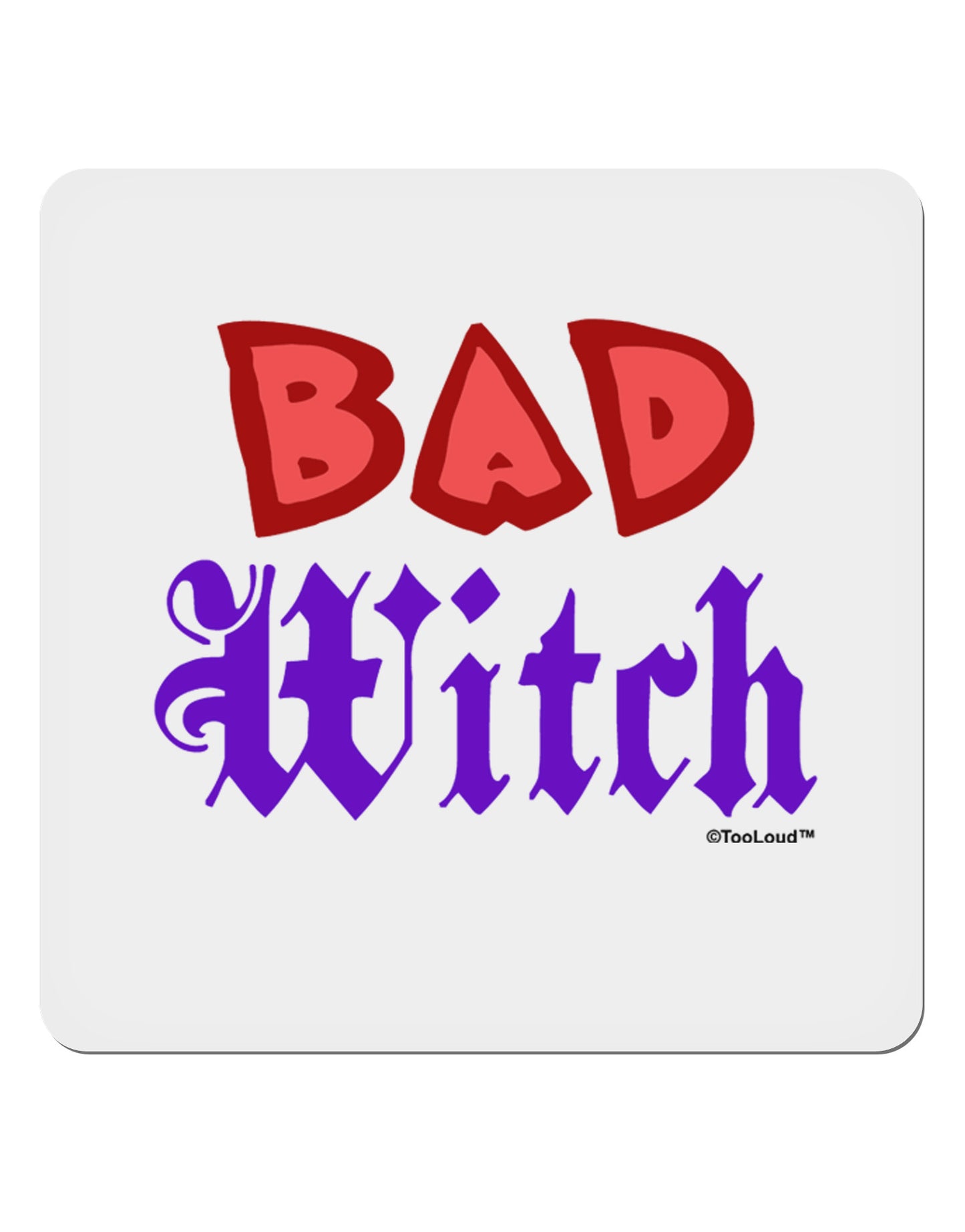 Bad Witch Color Red 4x4" Square Sticker 4 Pieces-Stickers-TooLoud-White-Davson Sales