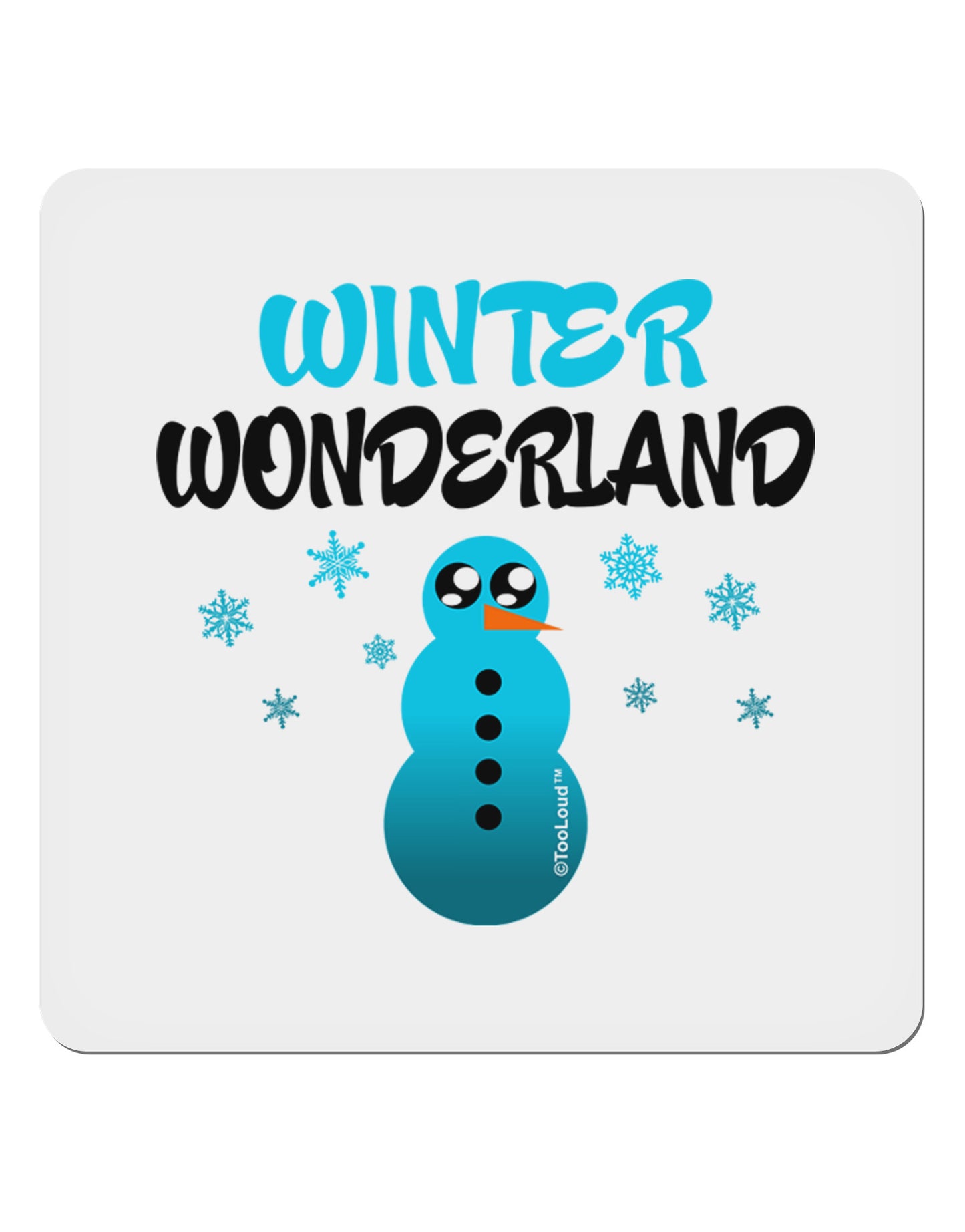 Winter Wonderland Snowman 4x4" Square Sticker-Stickers-TooLoud-1-Davson Sales