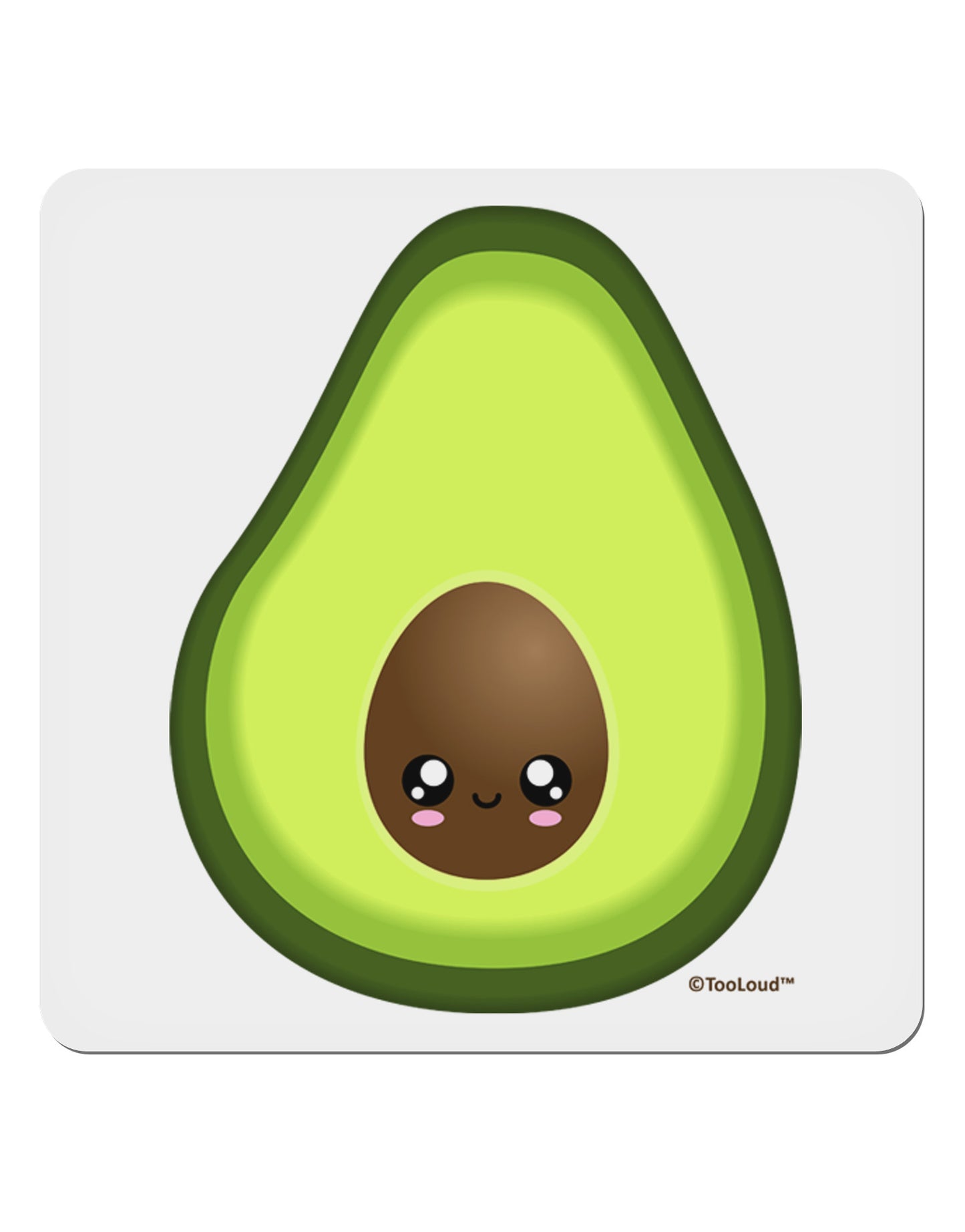 Cute Avocado Design 4x4" Square Sticker 4 Pieces-Stickers-TooLoud-White-Davson Sales