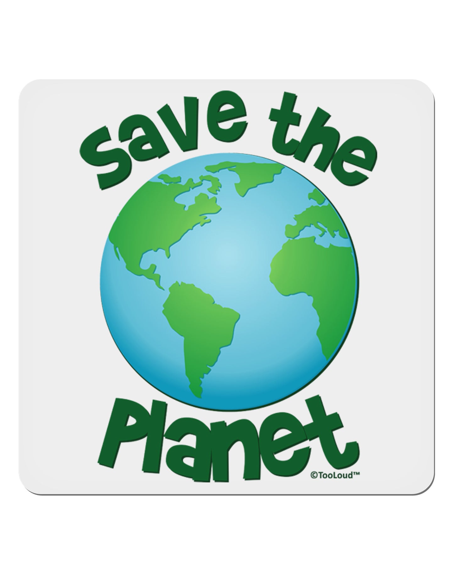 Save the Planet - Earth 4x4" Square Sticker 4 Pieces-Stickers-TooLoud-White-Davson Sales