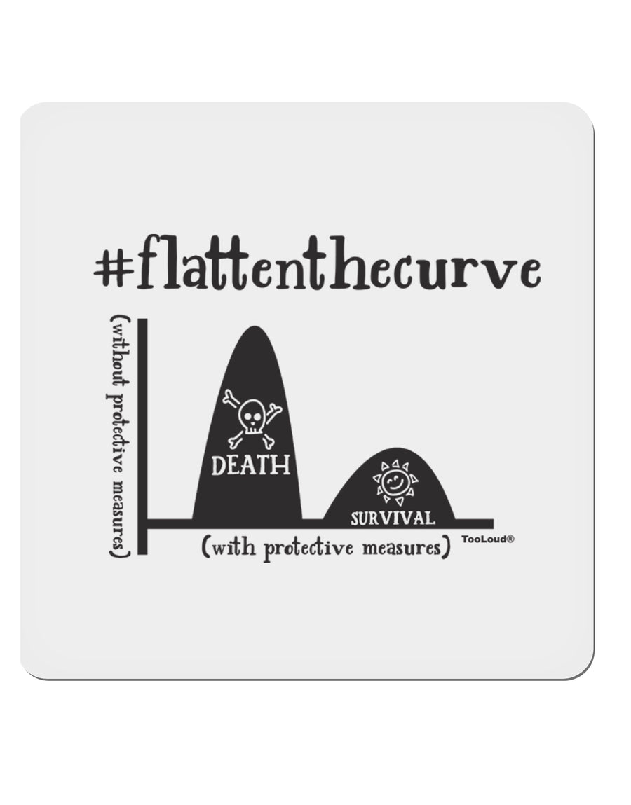 Flatten the Curve Graph 4x4 Inch Square Stickers - 4 Pieces-Stickers-TooLoud-Davson Sales