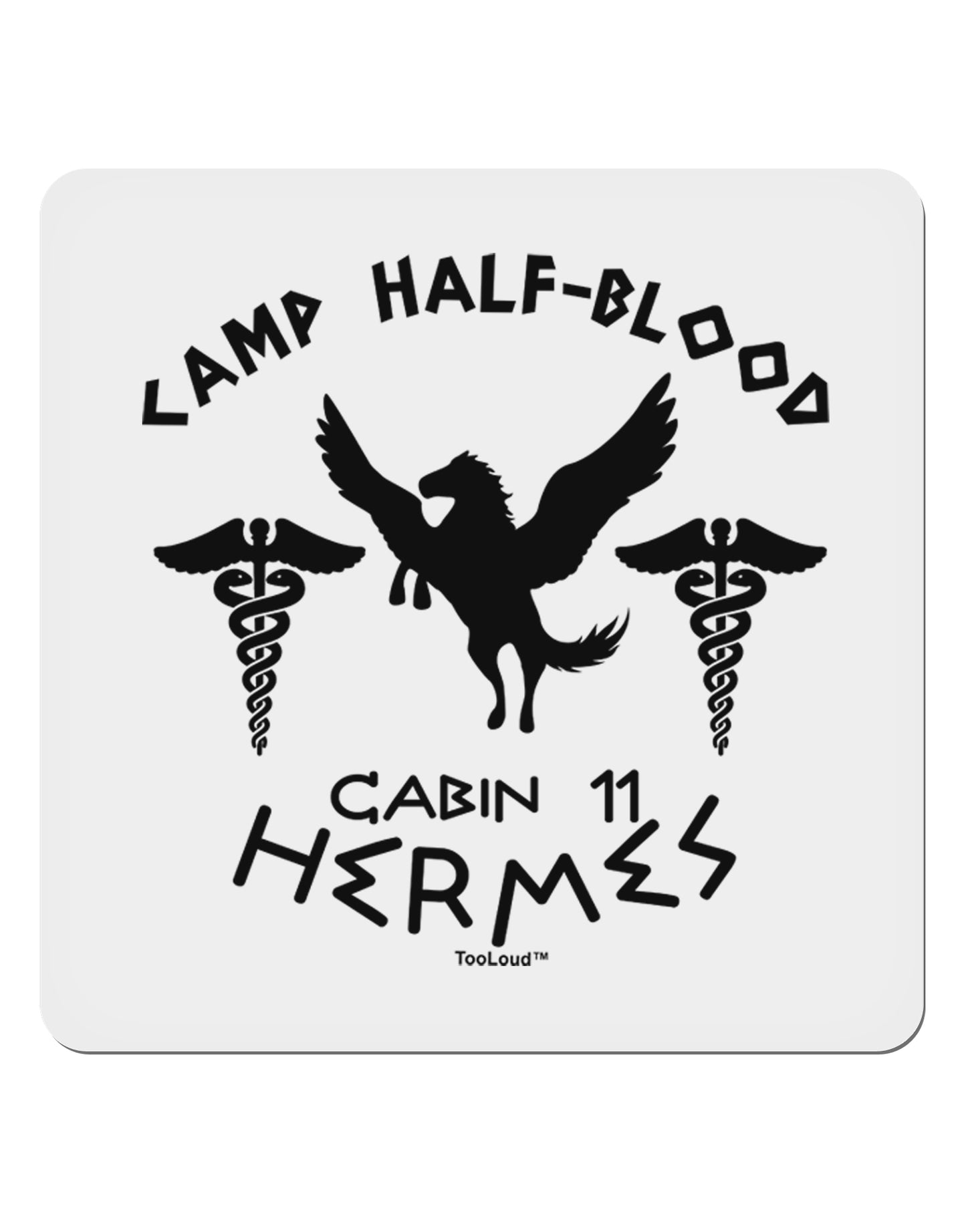 Camp Half Blood Cabin 11 Hermes 4x4" Square Sticker 4 Pieces-Stickers-TooLoud-White-Davson Sales