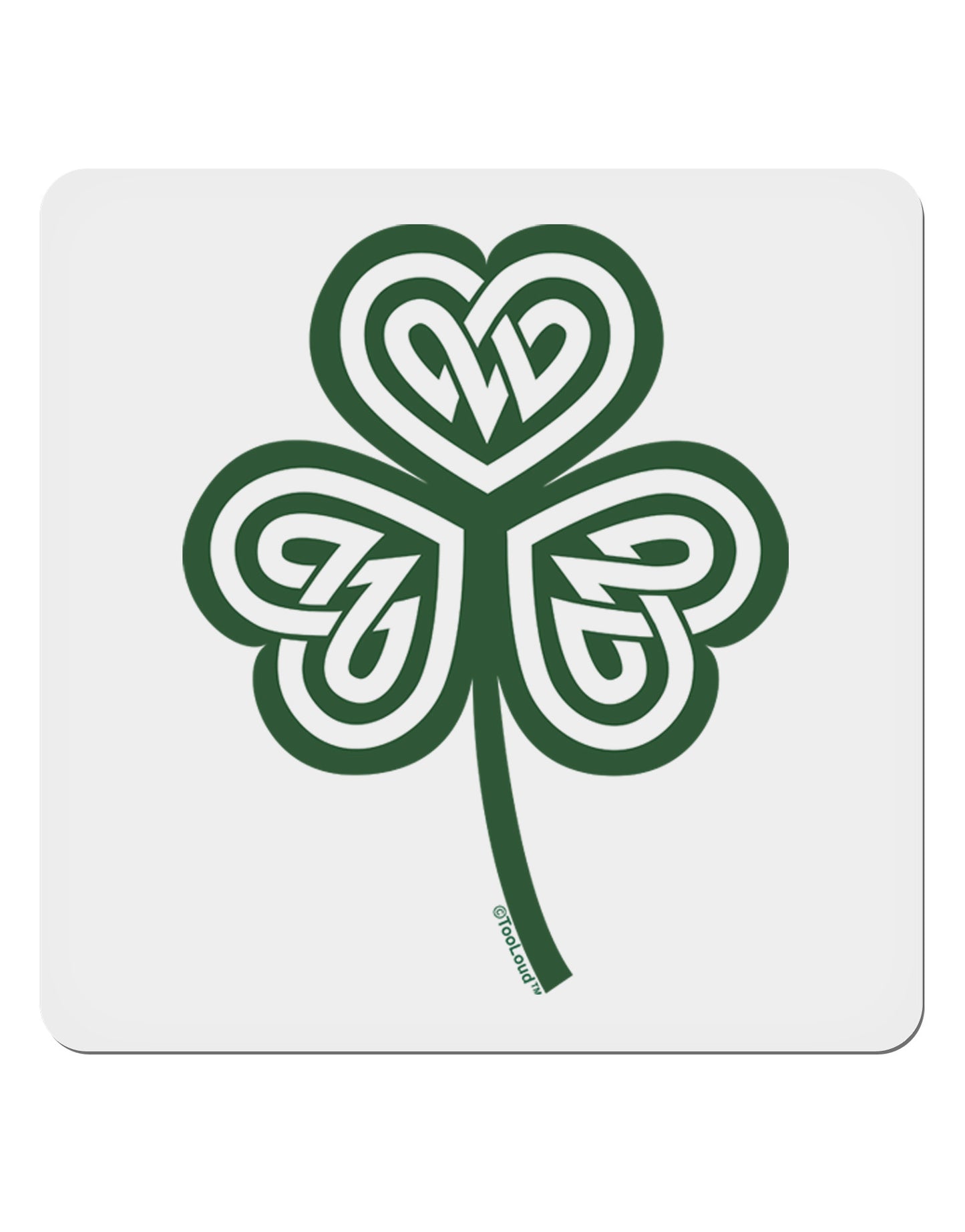 Celtic Knot Irish Shamrock 4x4" Square Sticker 4 Pieces-Stickers-TooLoud-White-Davson Sales