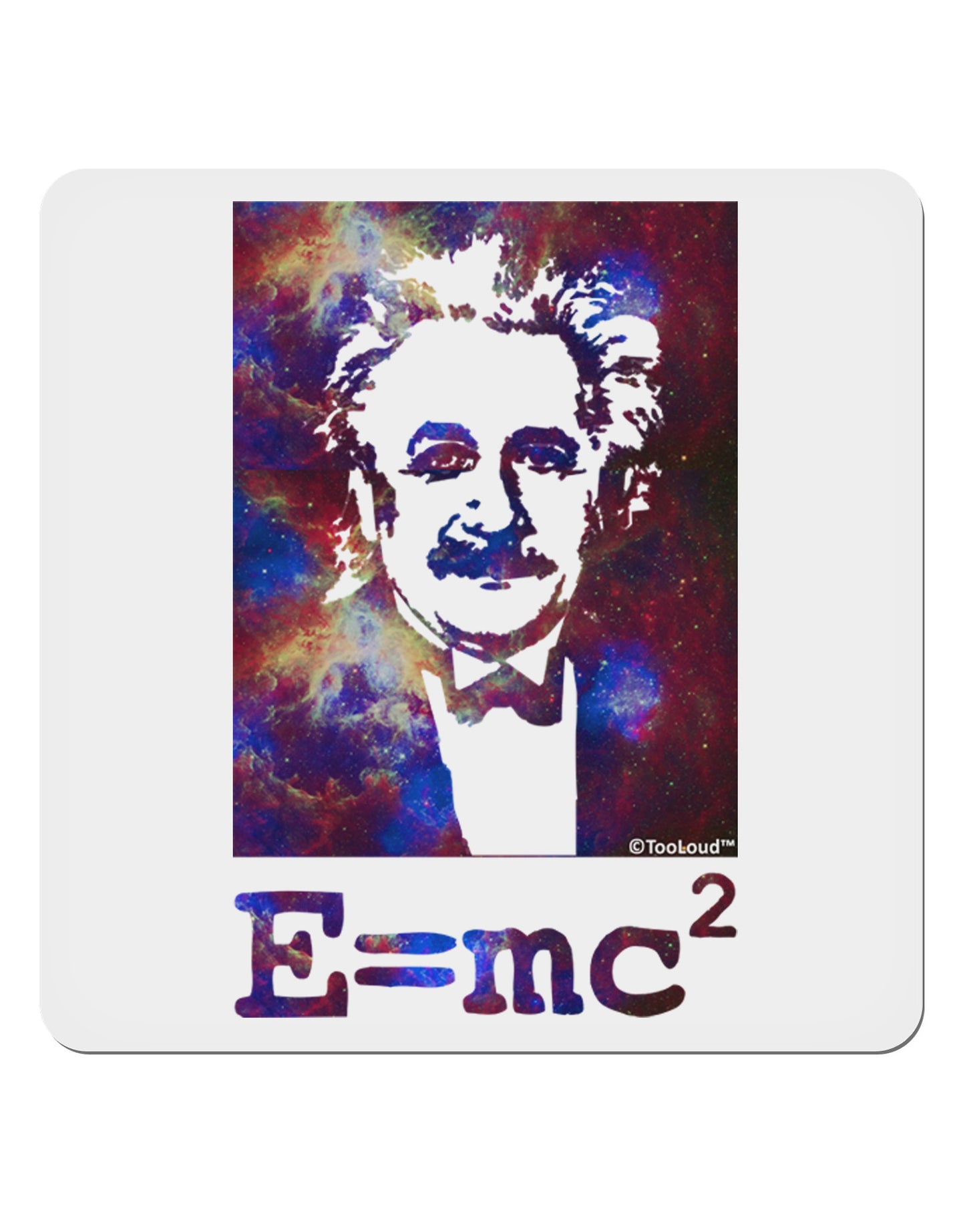 Cosmic Galaxy - E equals mc2 4x4" Square Sticker 4 Pieces-Stickers-TooLoud-White-Davson Sales