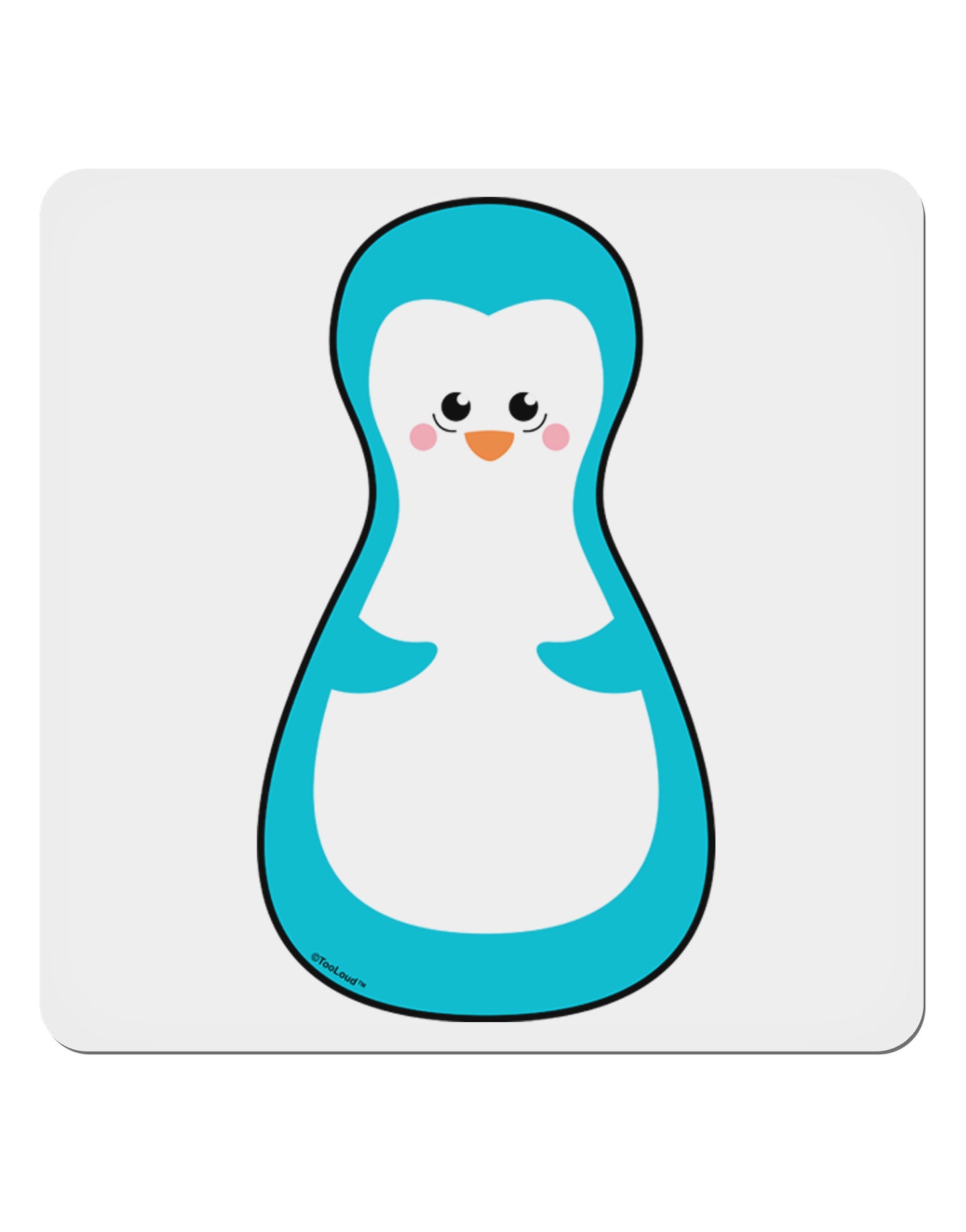 Cute Penguin Matryoshka Nesting Doll - Christmas 4x4" Square Sticker 4 Pieces-Stickers-TooLoud-White-Davson Sales