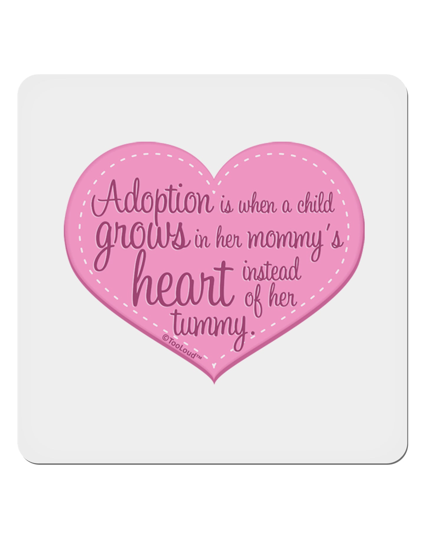 Adoption is When - Mom and Daughter Quote 4x4" Square Sticker 4 Pieces-Stickers-TooLoud-White-Davson Sales