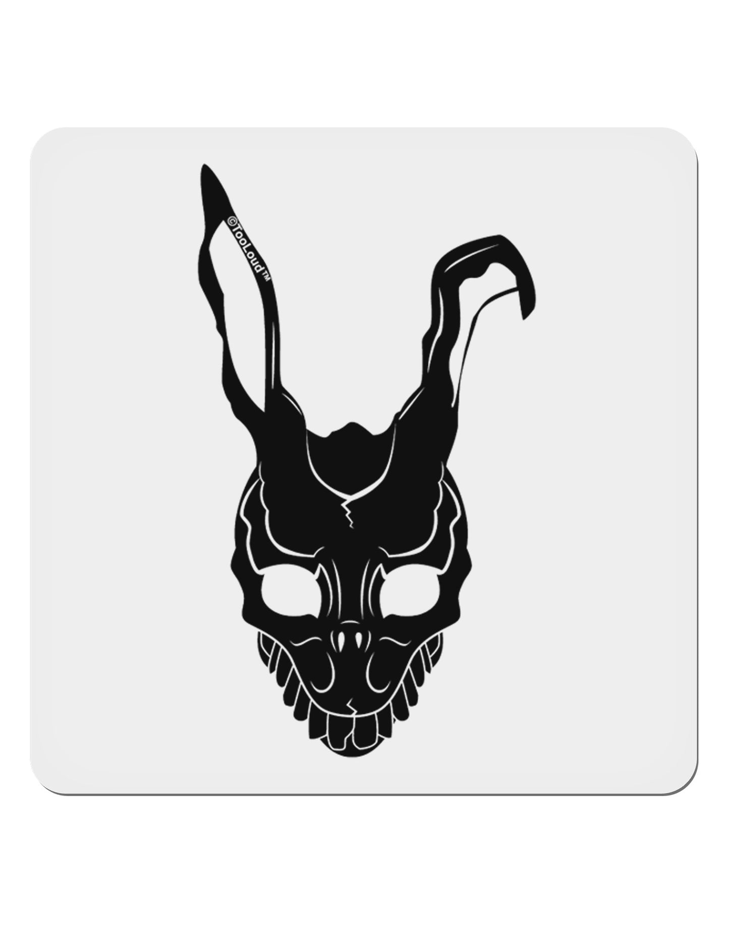 Scary Bunny Face Black 4x4" Square Sticker 4 Pieces-Stickers-TooLoud-White-Davson Sales